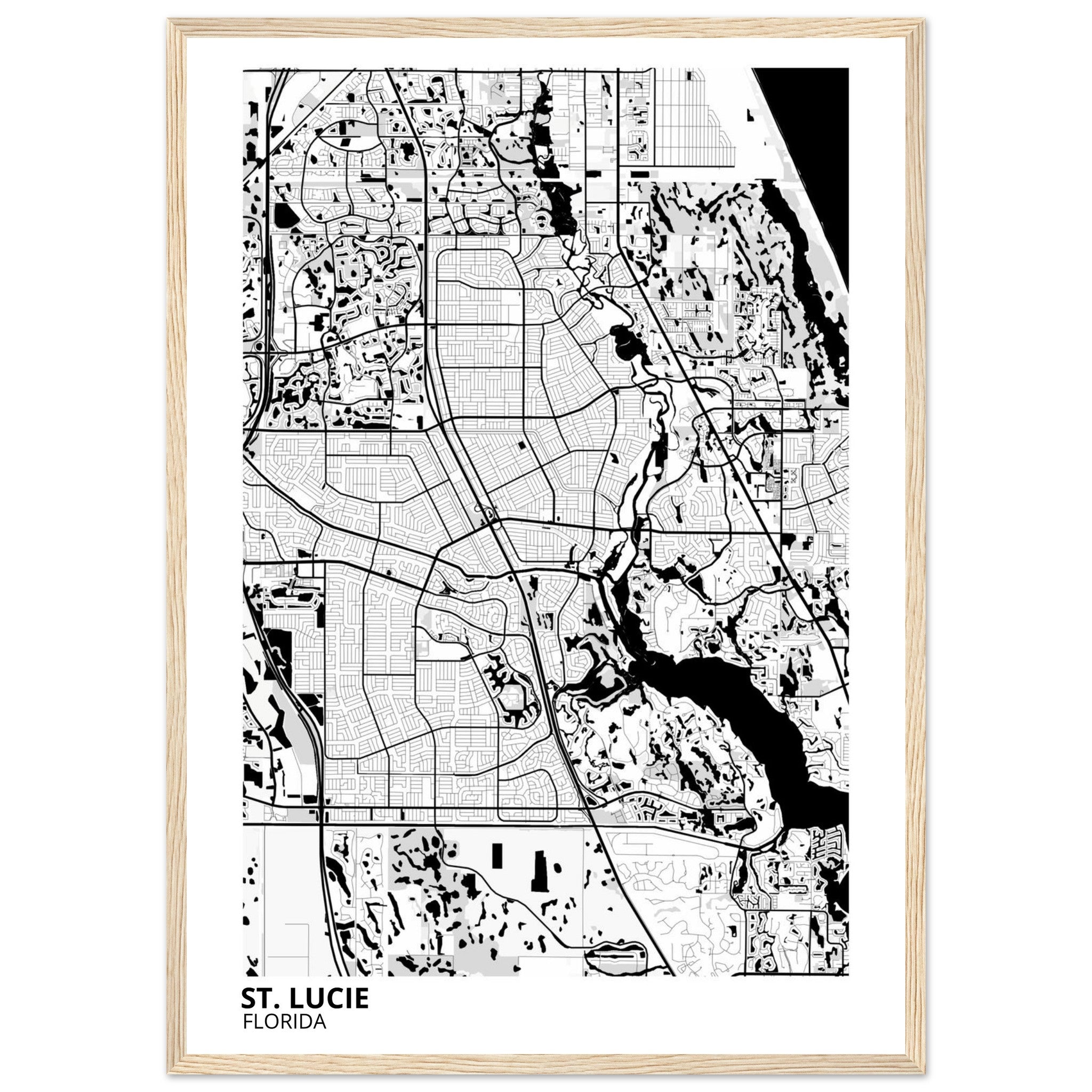 st lucie map poster print