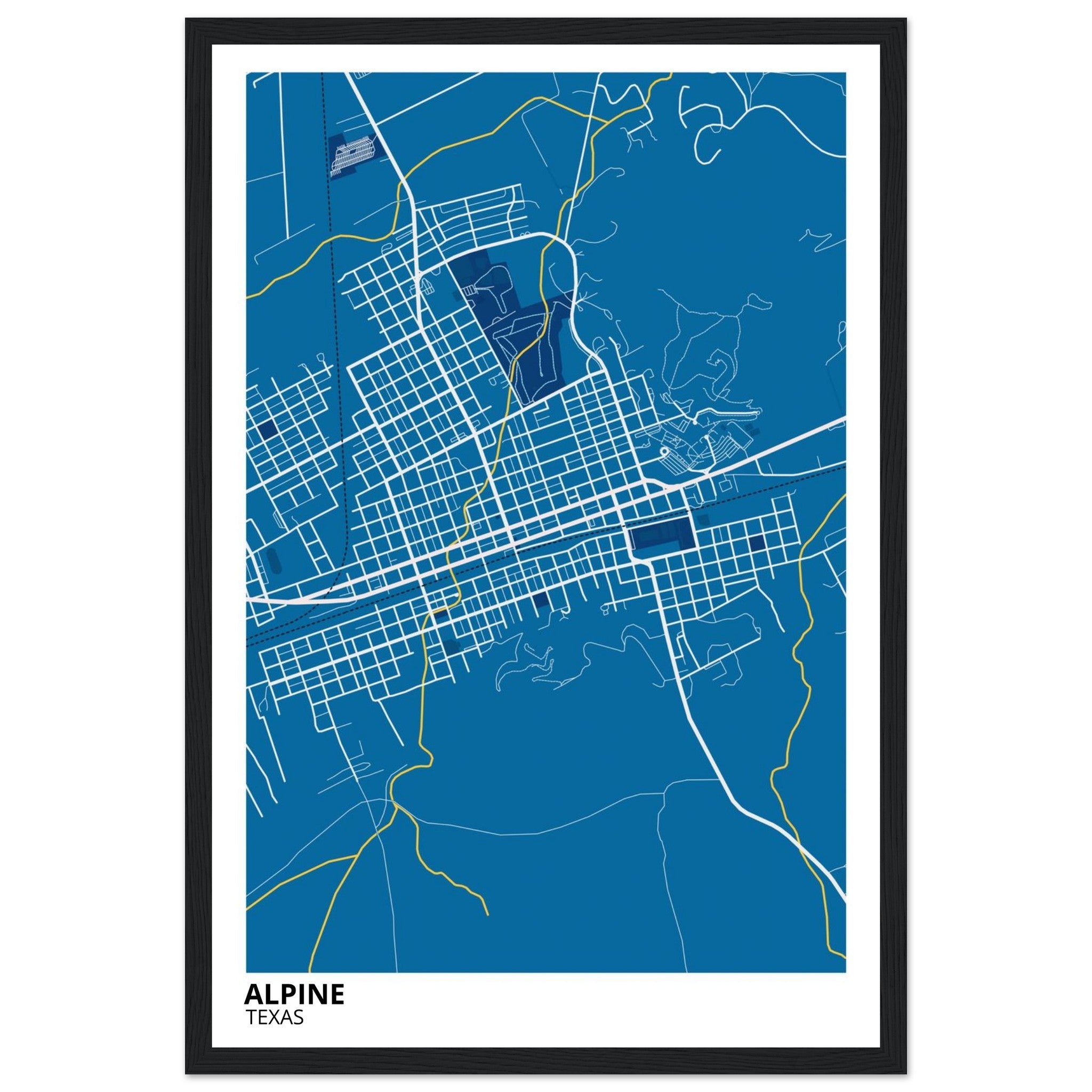Alpine Texas City Map Poster | Custom Map Art Print - Ink And Atlas