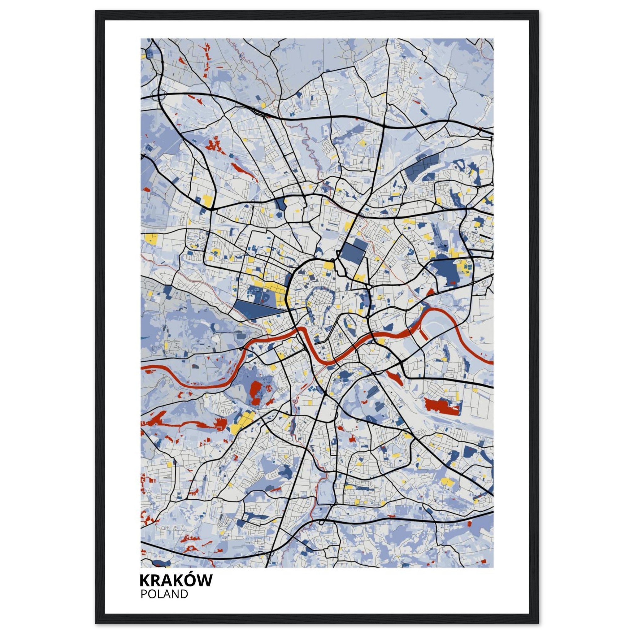 Krakow Poland City Map Poster | Custom Map Art Print - Ink And Atlas