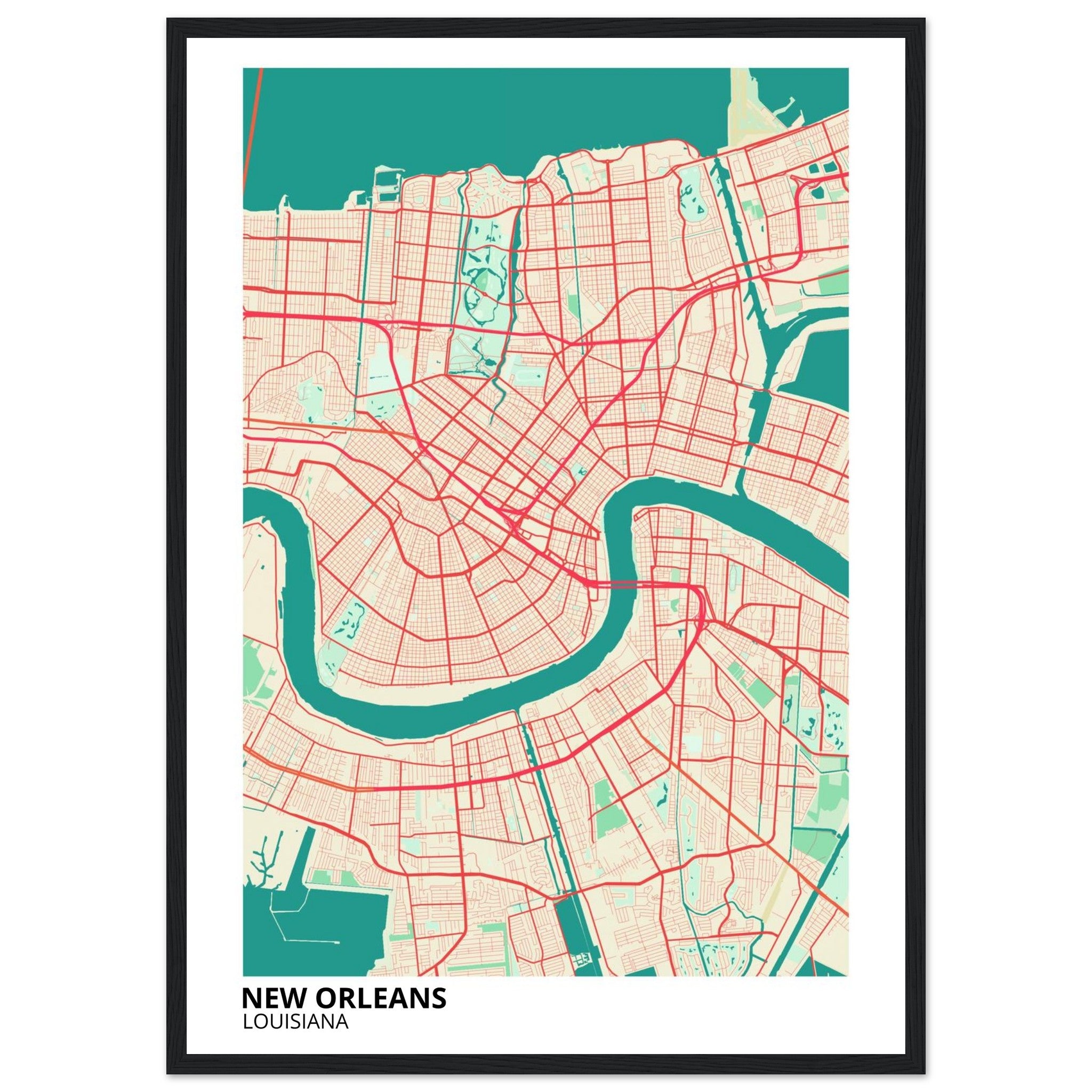 new orleans map poster print