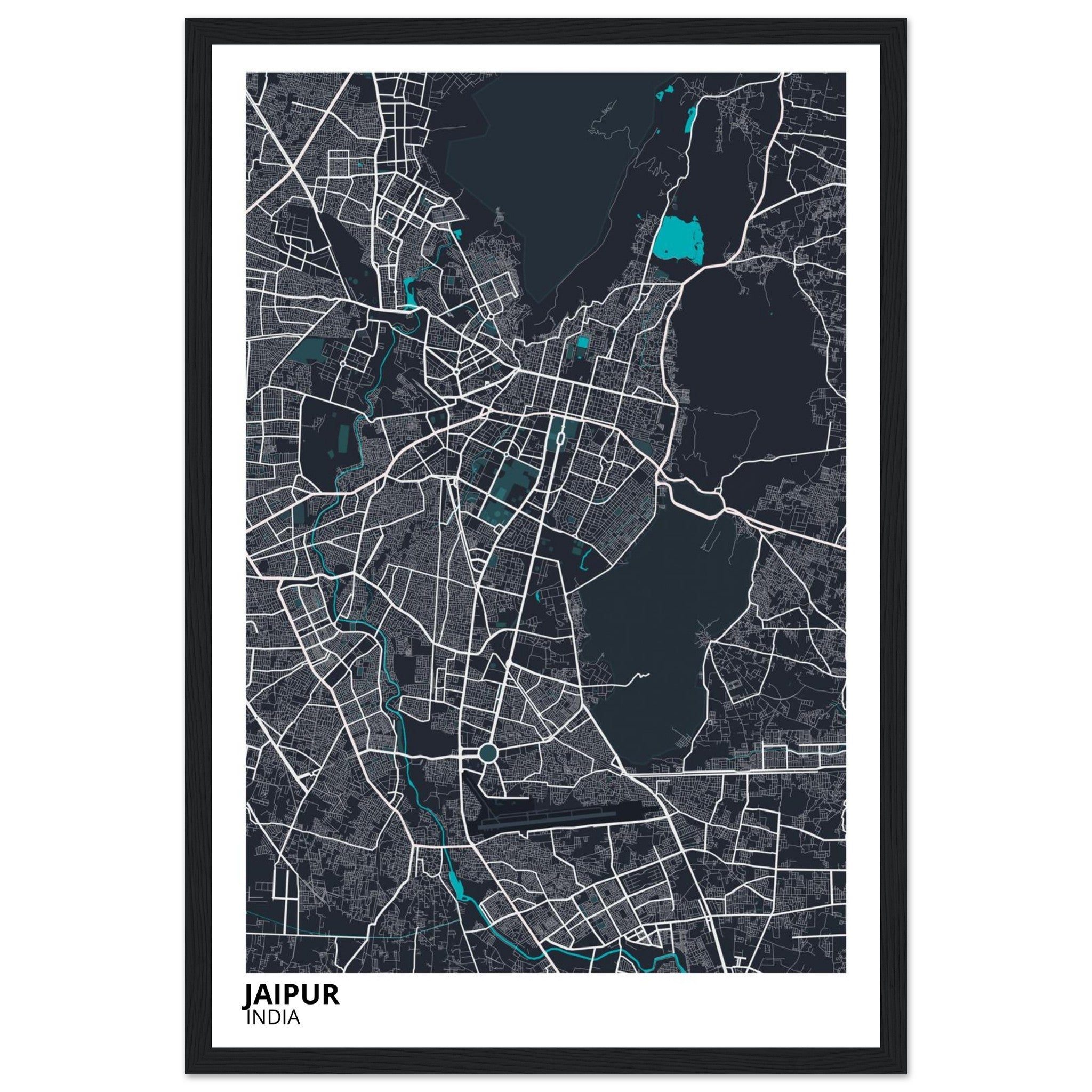 Jaipur India City Map Poster | Custom Map Art Print - Ink And Atlas