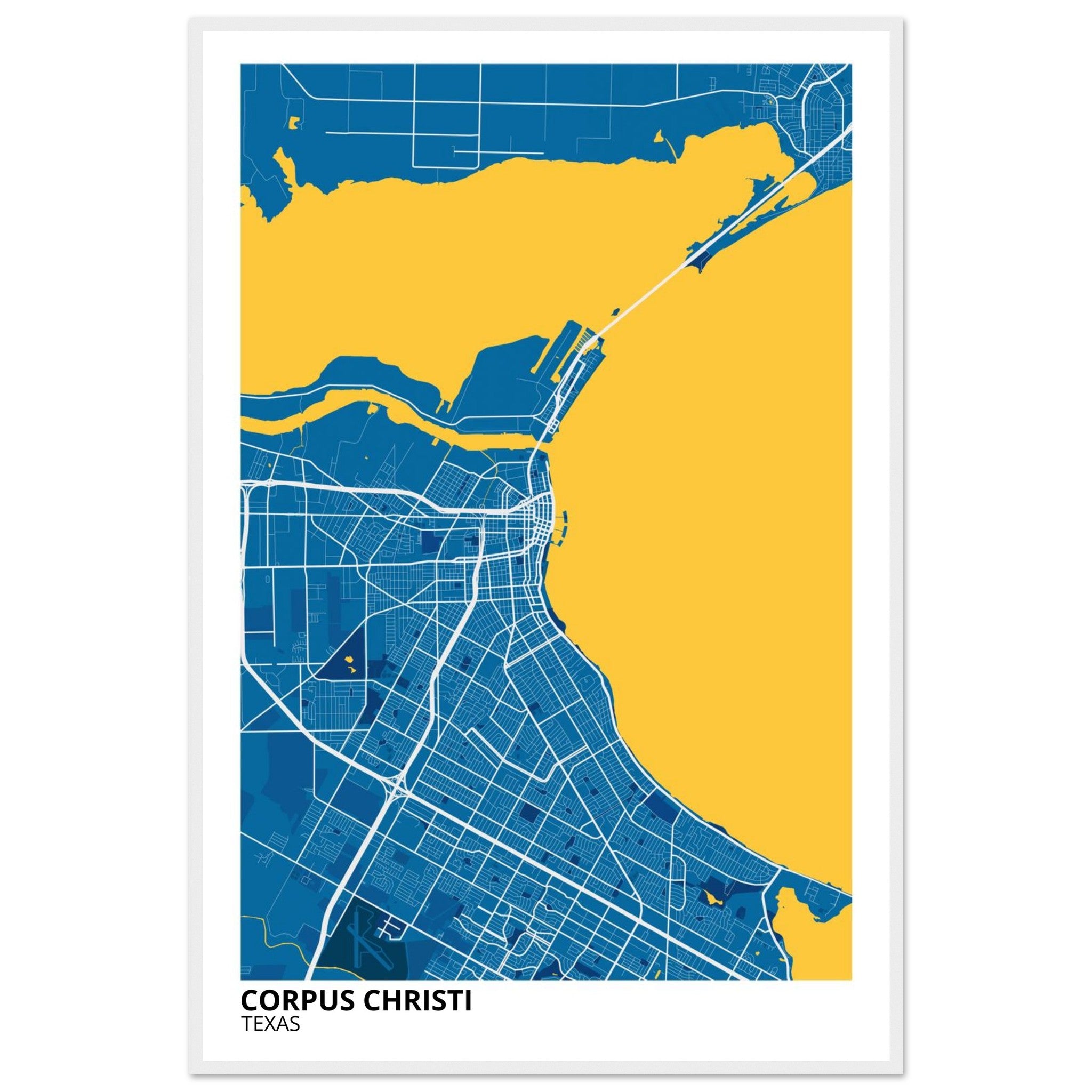 Corpus Christi Texas City Map Poster | Custom Map Art Print - Ink And Atlas