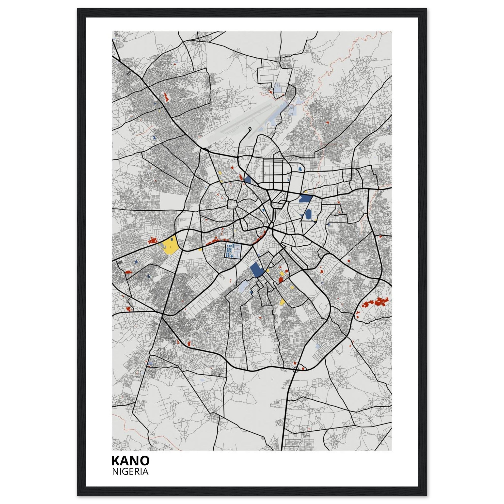 Kano Nigeria City Map Poster | Custom Map Art Print - Ink And Atlas