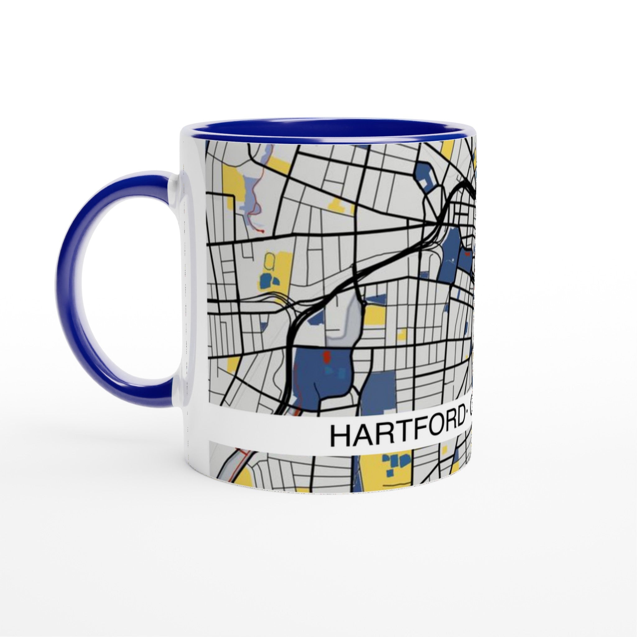 Hartford Connecticut Modern City Map Mug (11oz) - Ink And Atlas