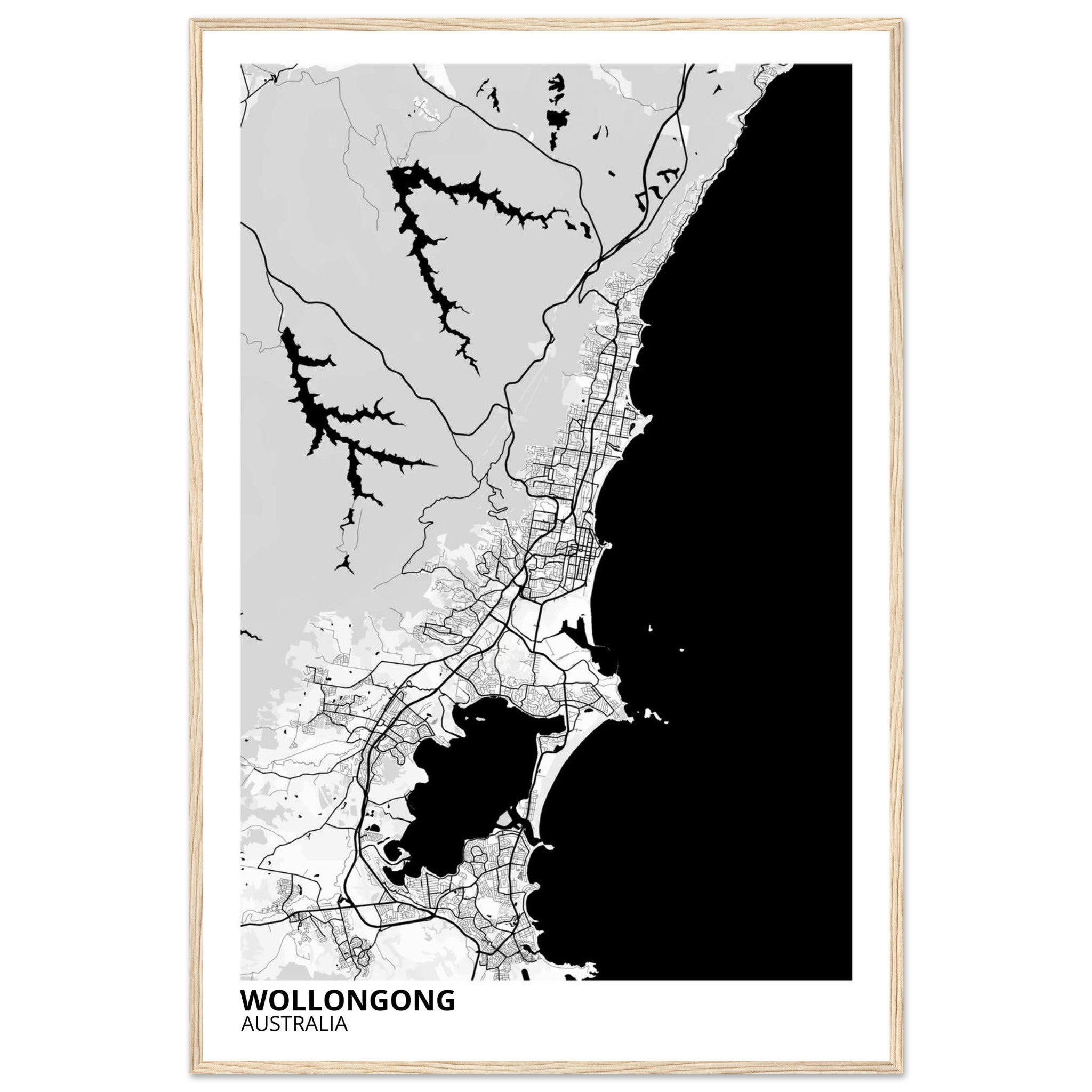 Wollongong Australia City Map Poster | Custom Map Art Print - Ink And Atlas