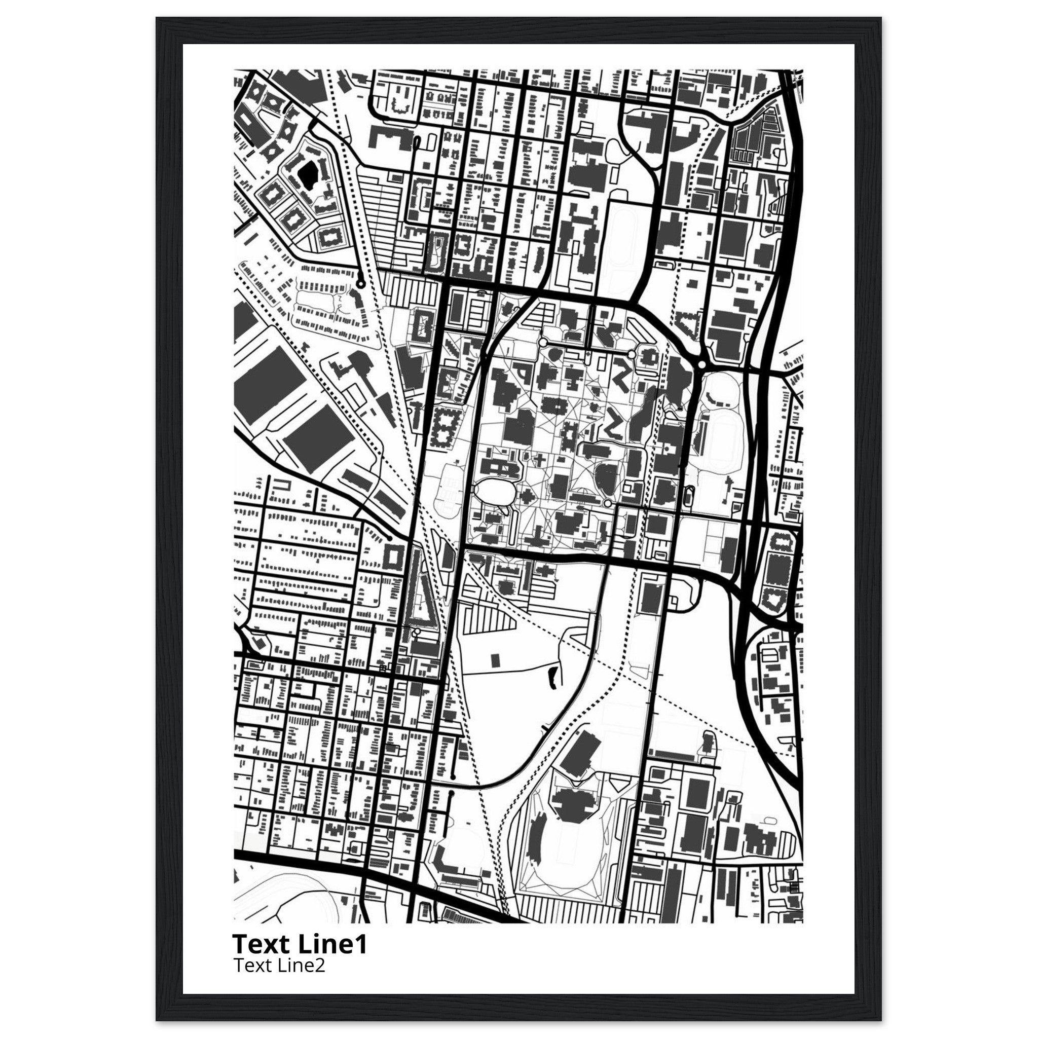 university of louisville modern campus map print