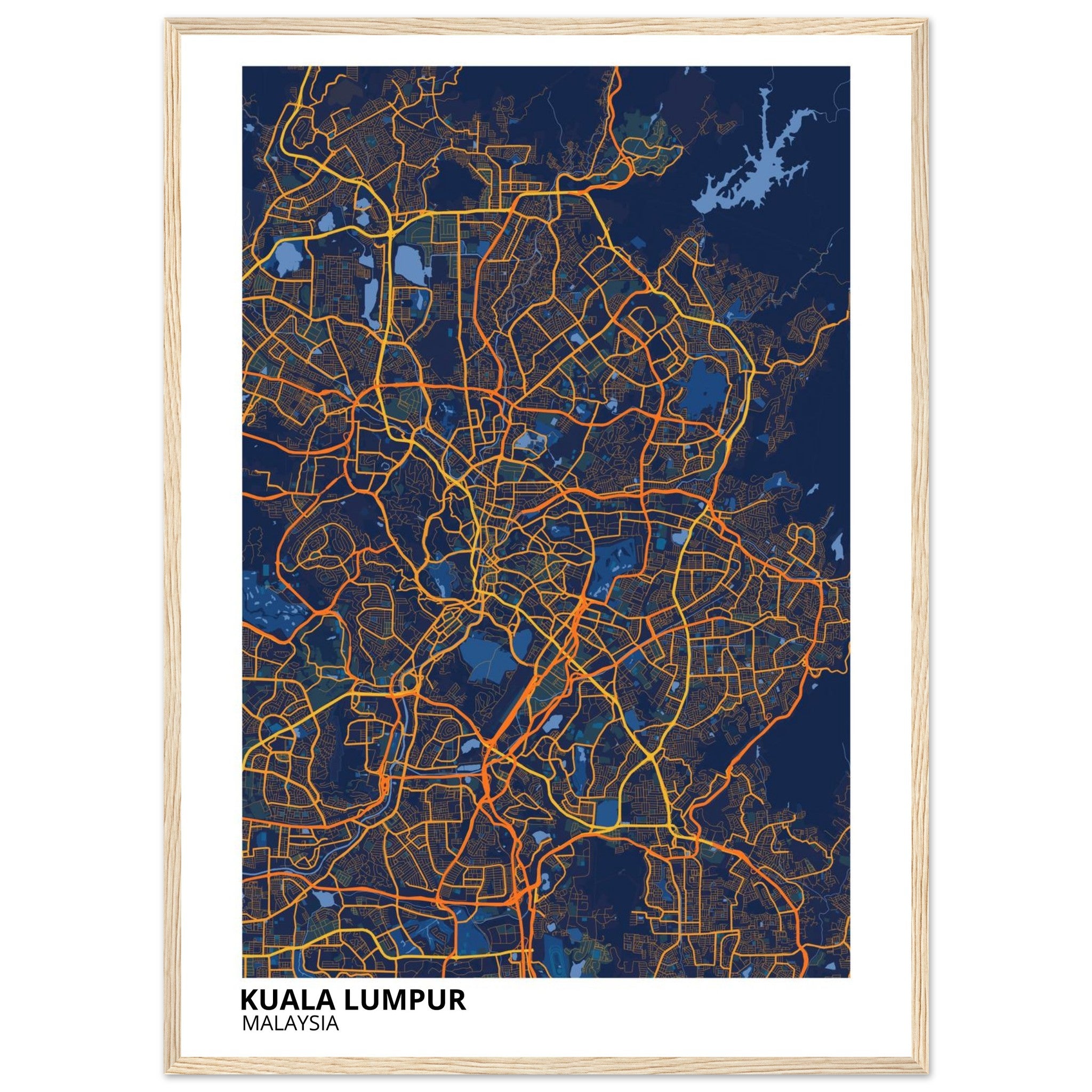 Kuala Lumpur Malaysia City Map Poster | Custom Map Art Print - Ink And Atlas