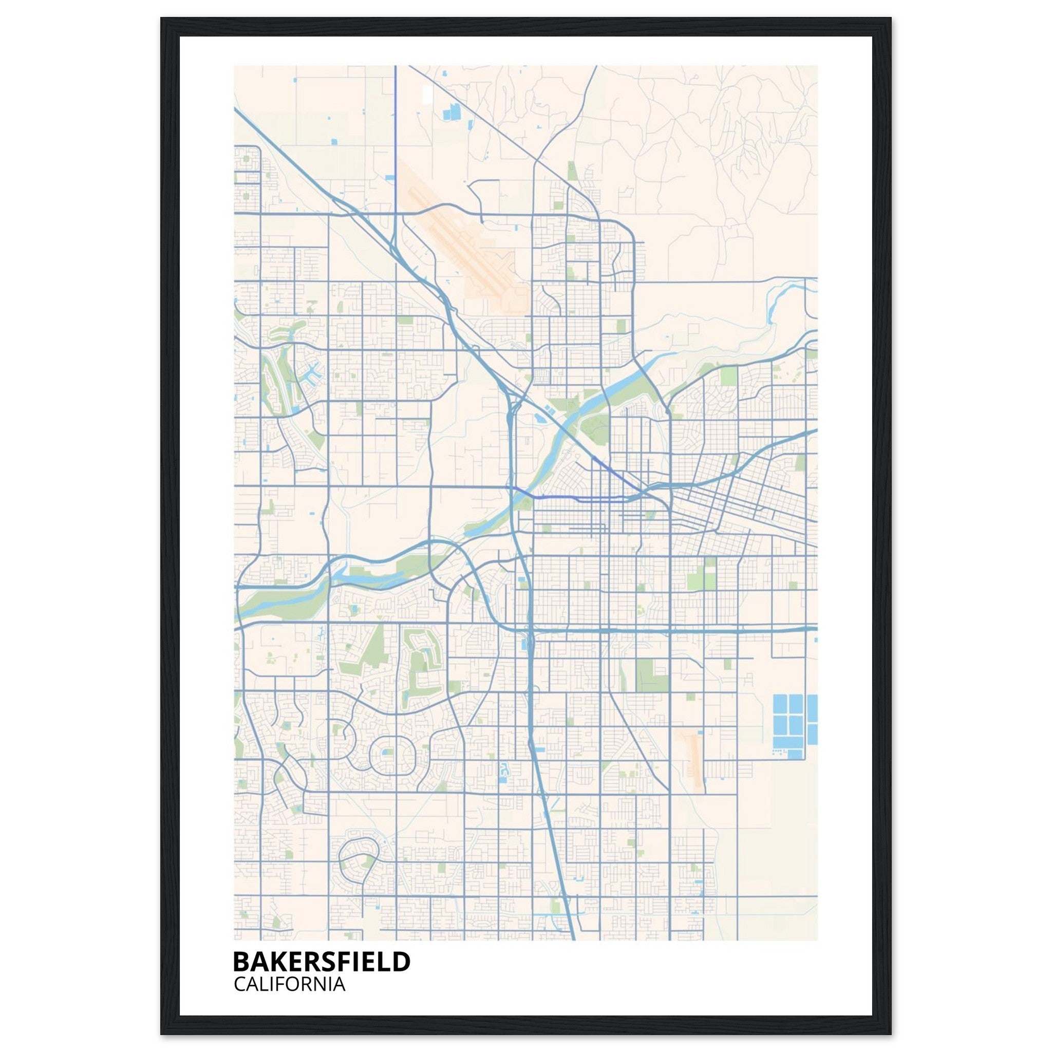 bakersfield map poster print