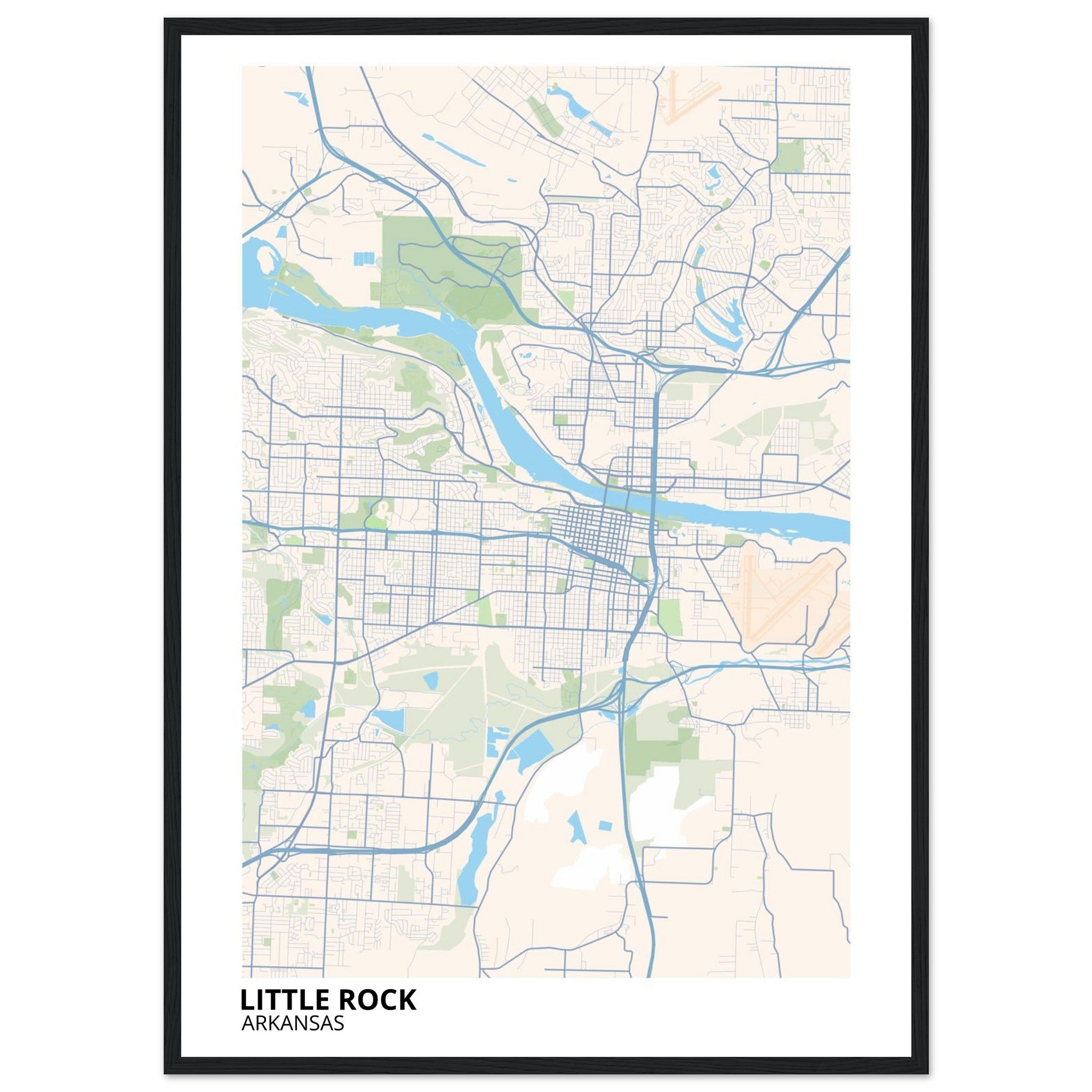 little rock map poster print