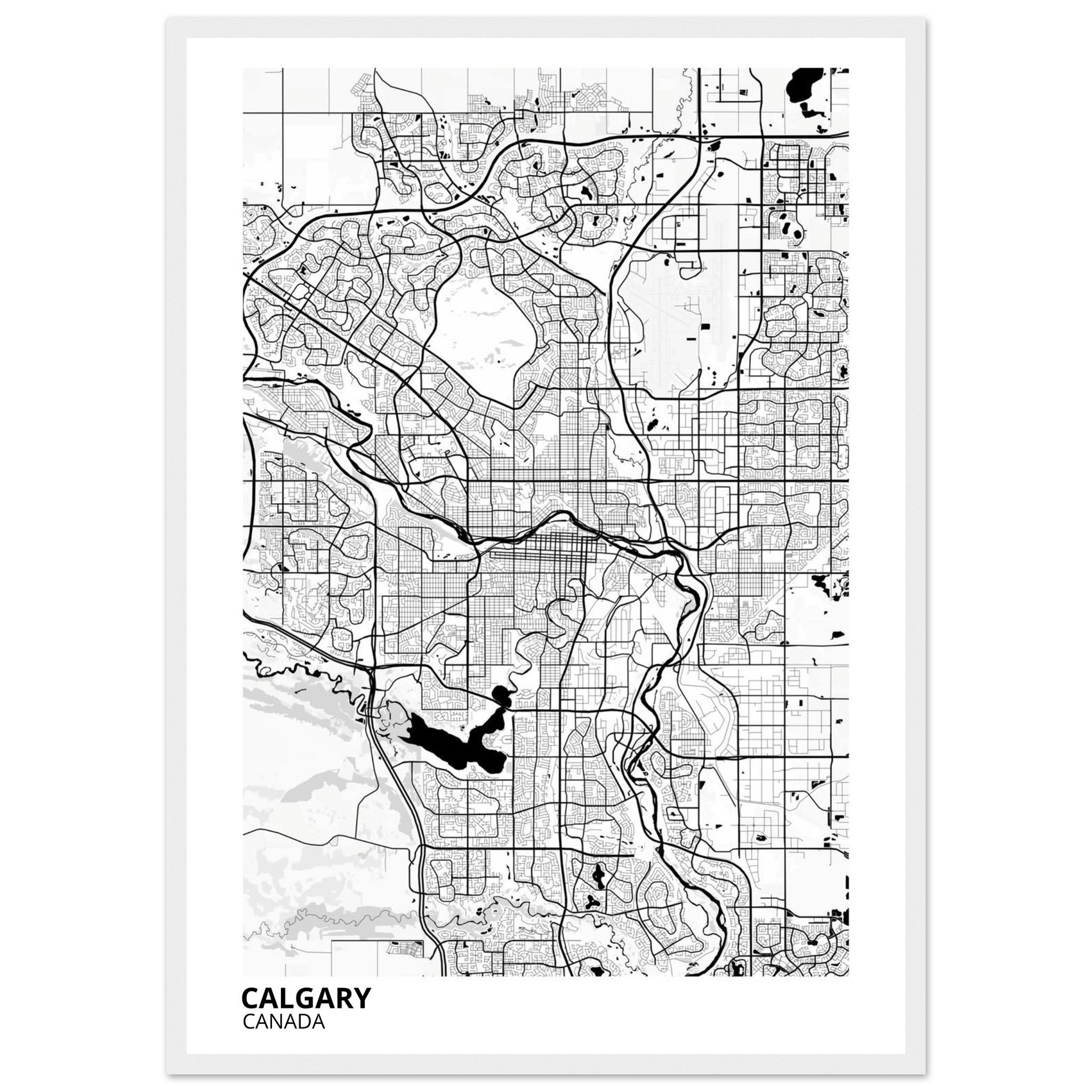 Calgary Canada City Map Poster | Custom Map Art Print - Ink And Atlas