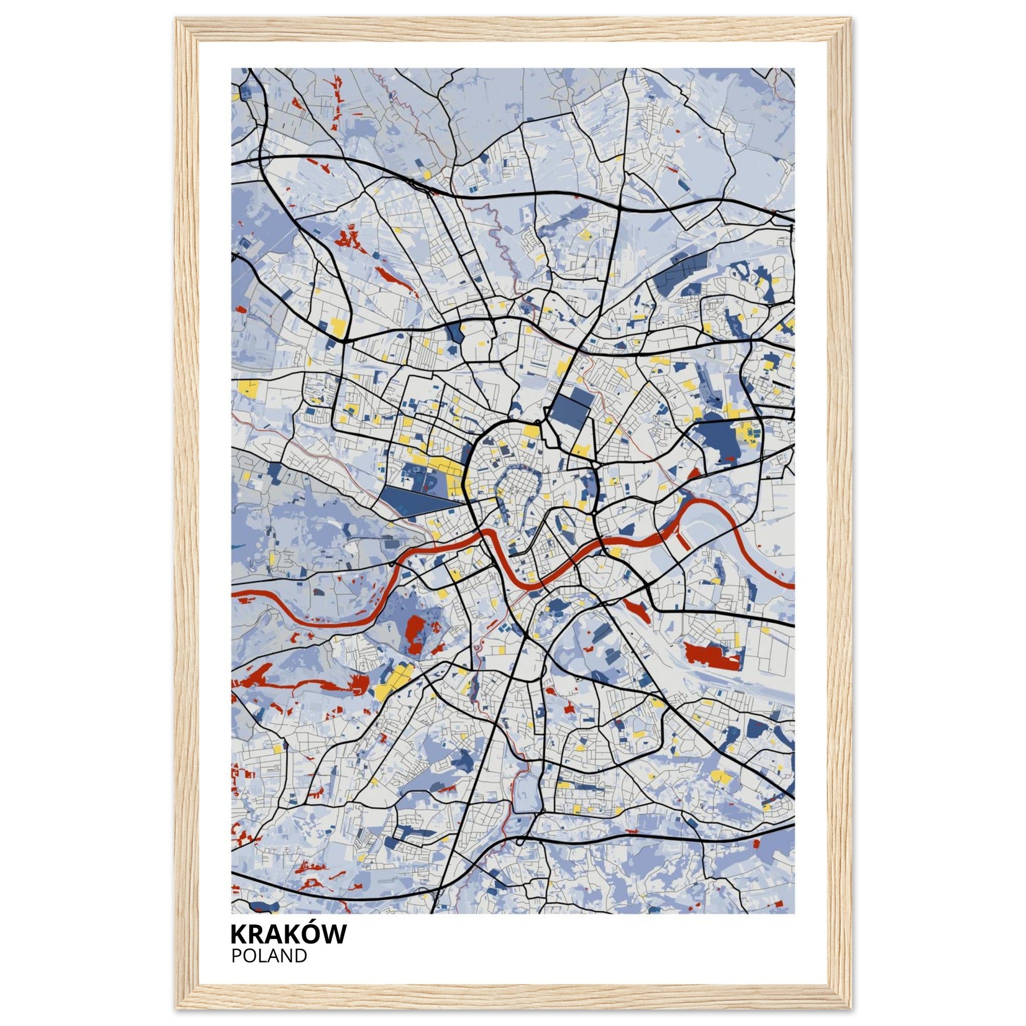 Krakow Poland City Map Poster | Custom Map Art Print - Ink And Atlas