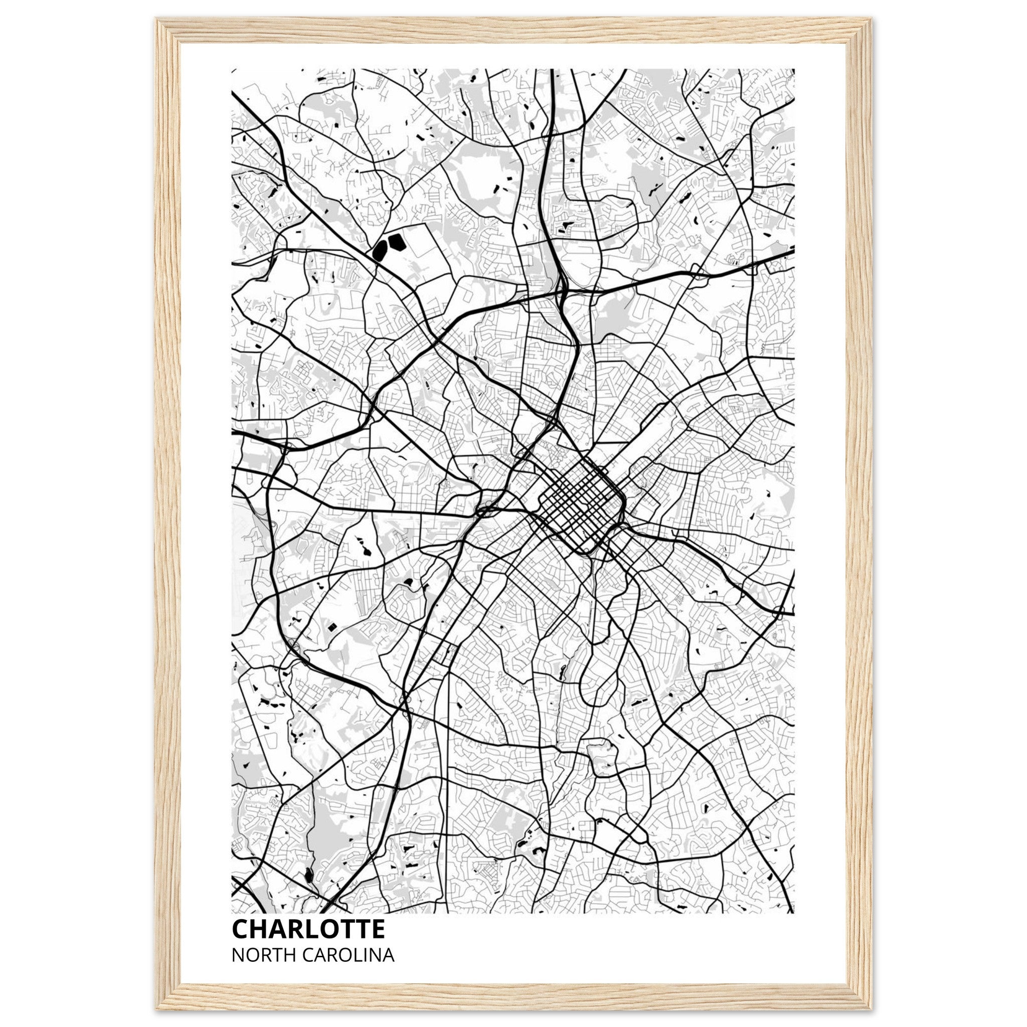 charlotte map poster print