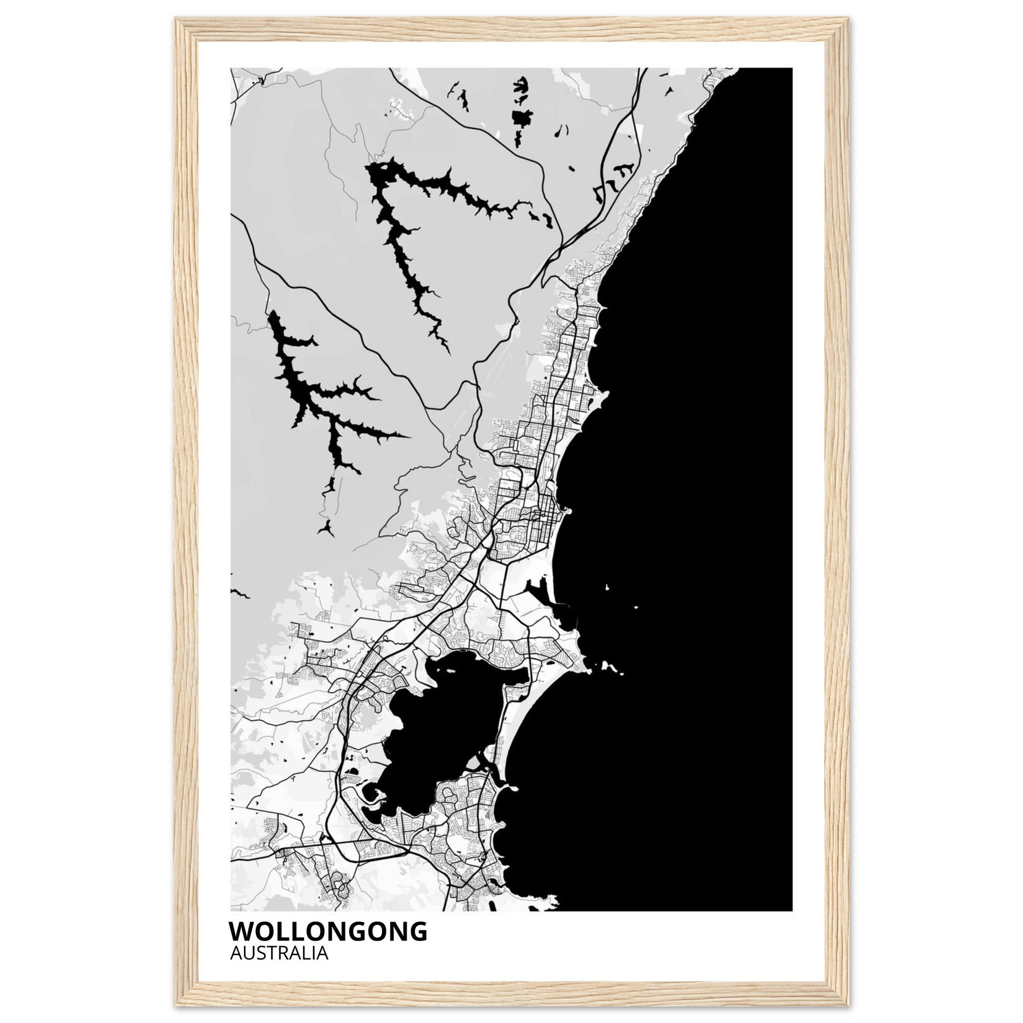 Wollongong Australia City Map Poster | Custom Map Art Print - Ink And Atlas