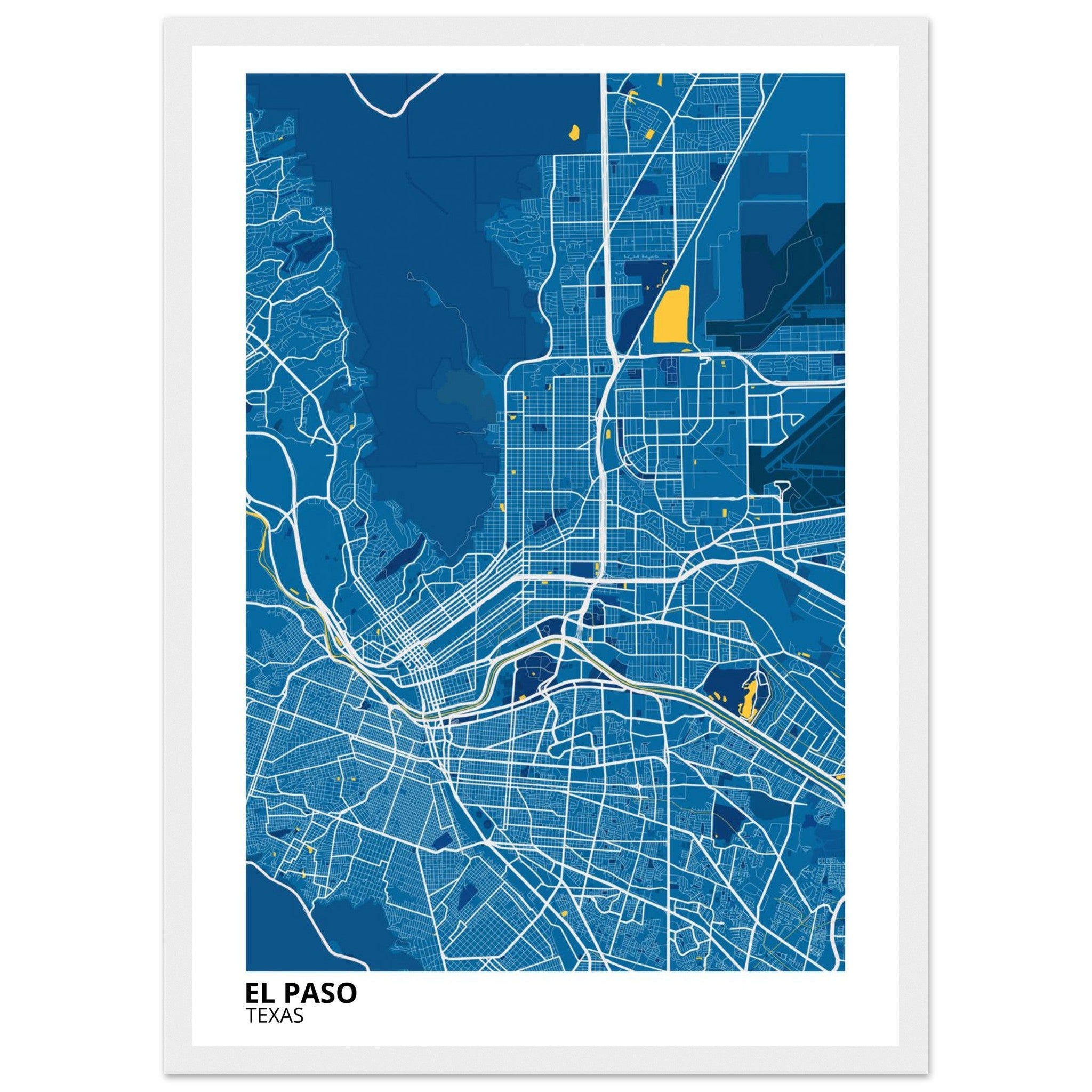 El Paso Texas City Map Poster | Custom Map Art Print - Ink And Atlas