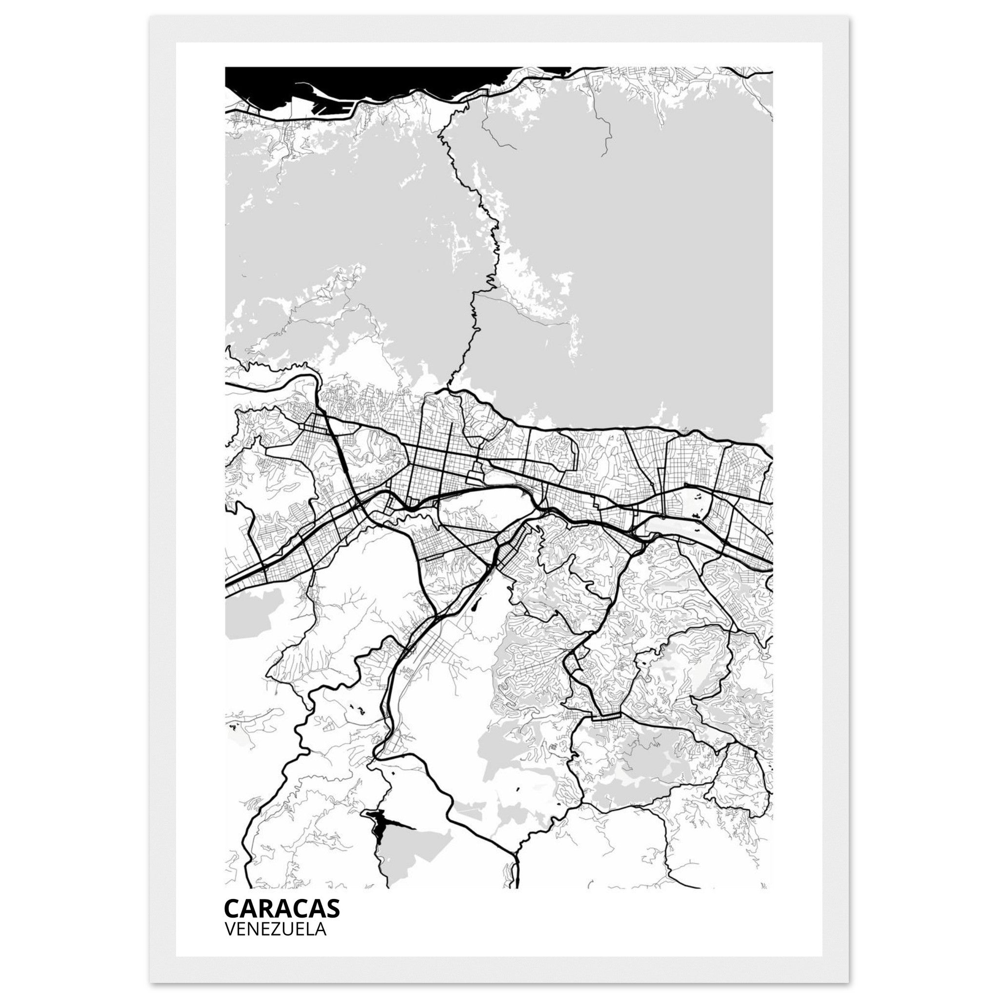Caracas Venezuela City Map Poster | Custom Map Art Print - Ink And Atlas
