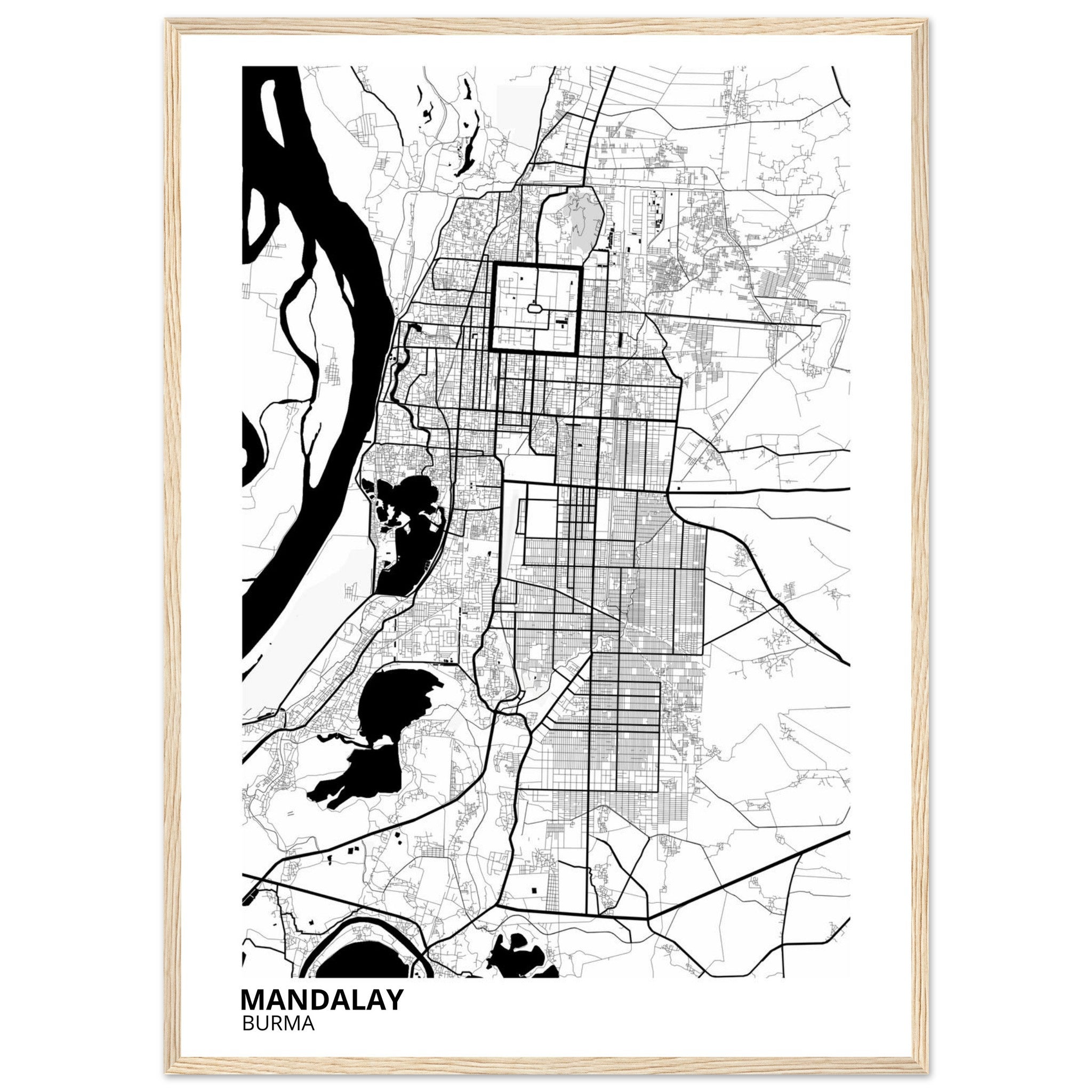 Mandalay Burma City Map Poster | Custom Map Art Print - Ink And Atlas