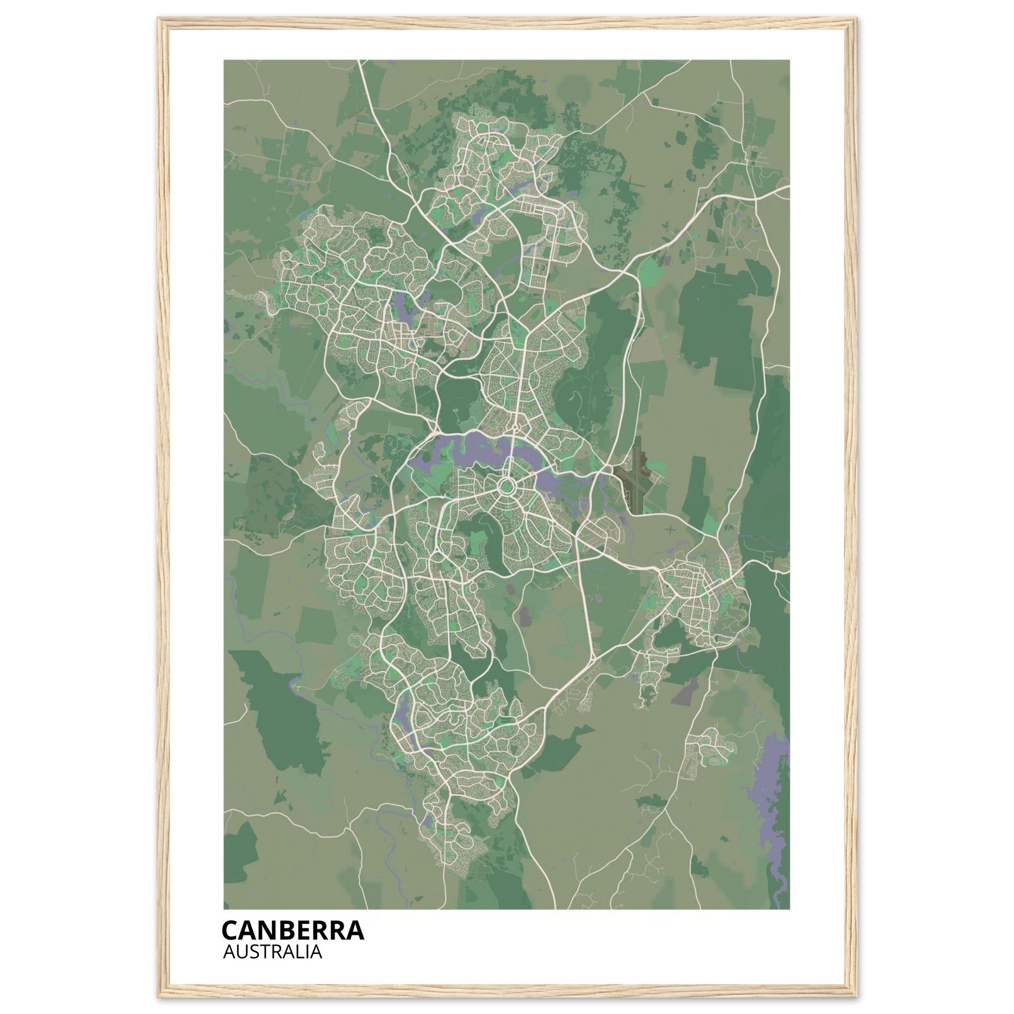 Canberra Australia City Map Poster | Custom Map Art Print - Ink And Atlas