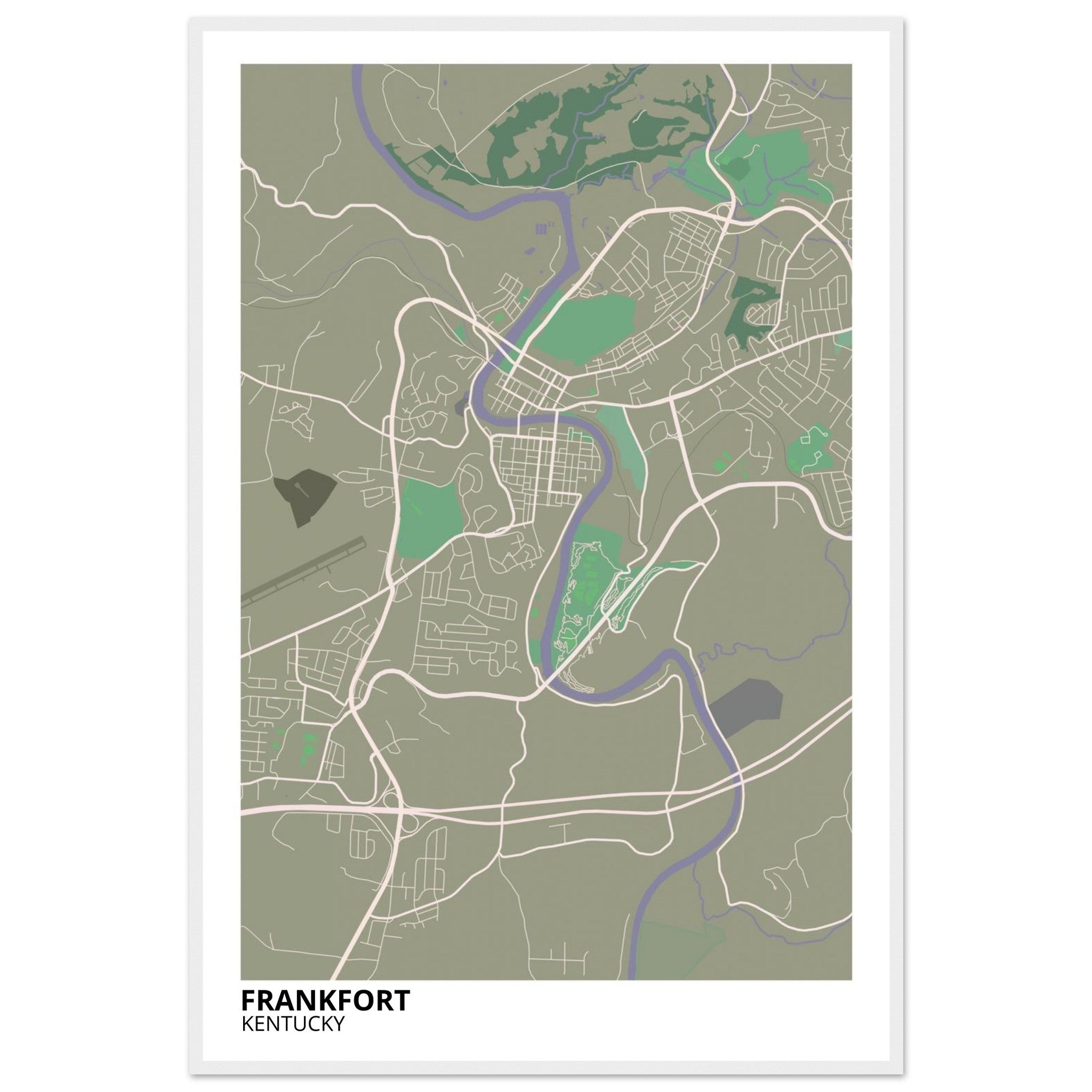 frankfort map poster print
