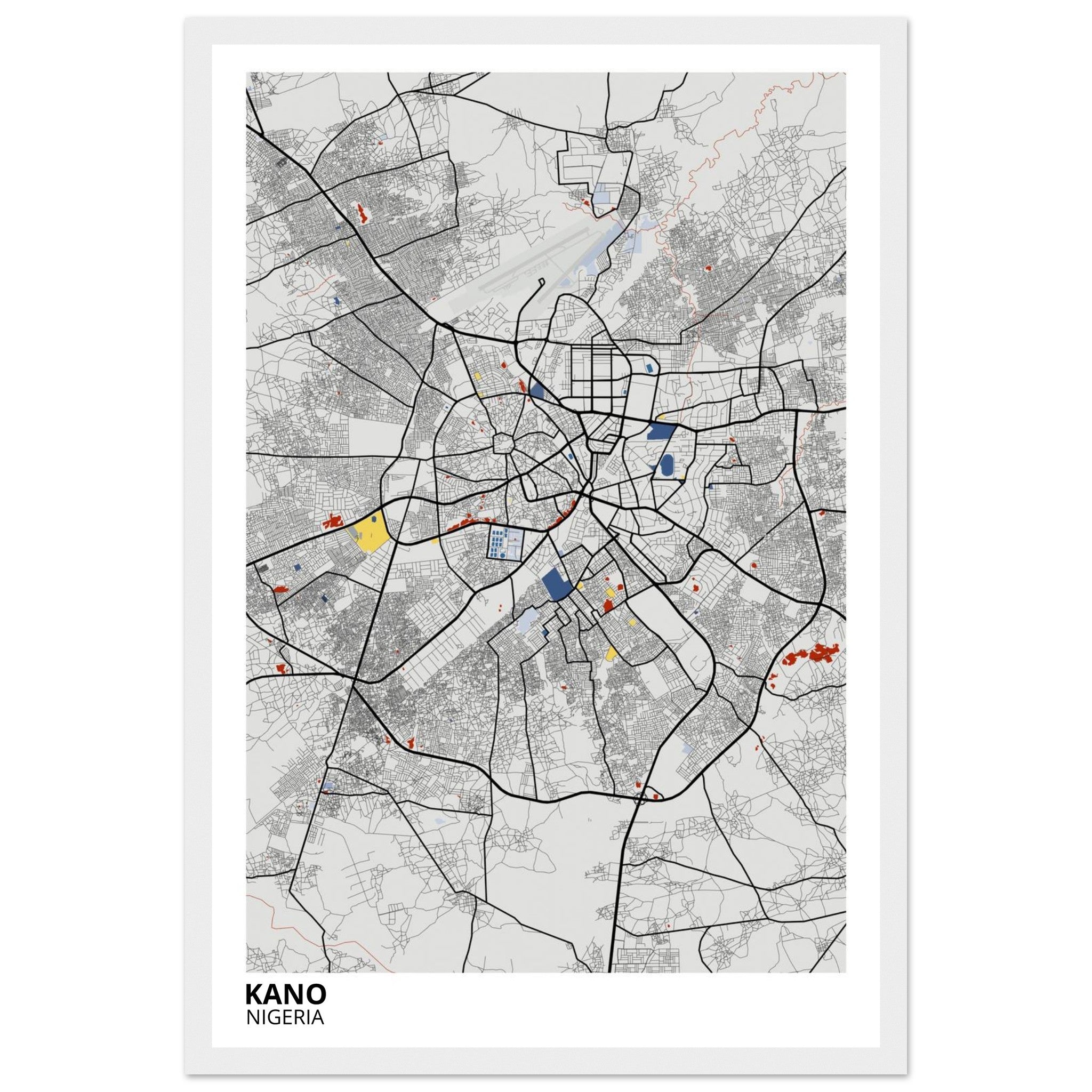 Kano Nigeria City Map Poster | Custom Map Art Print - Ink And Atlas