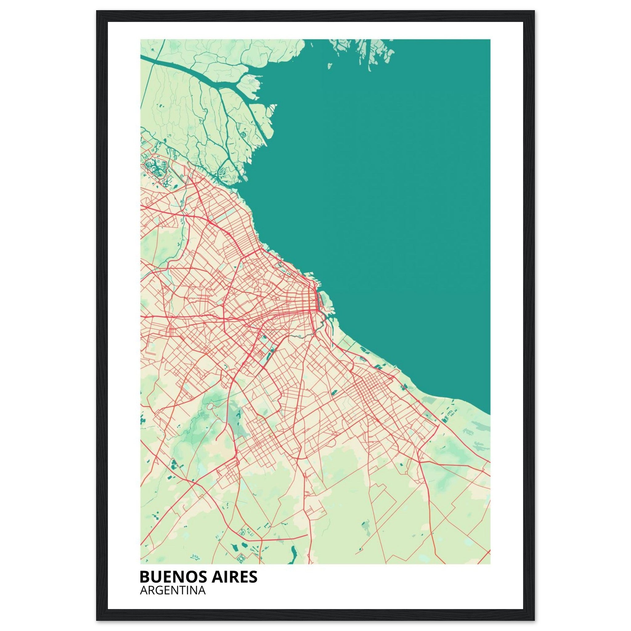 buenos aires argentina map poster print