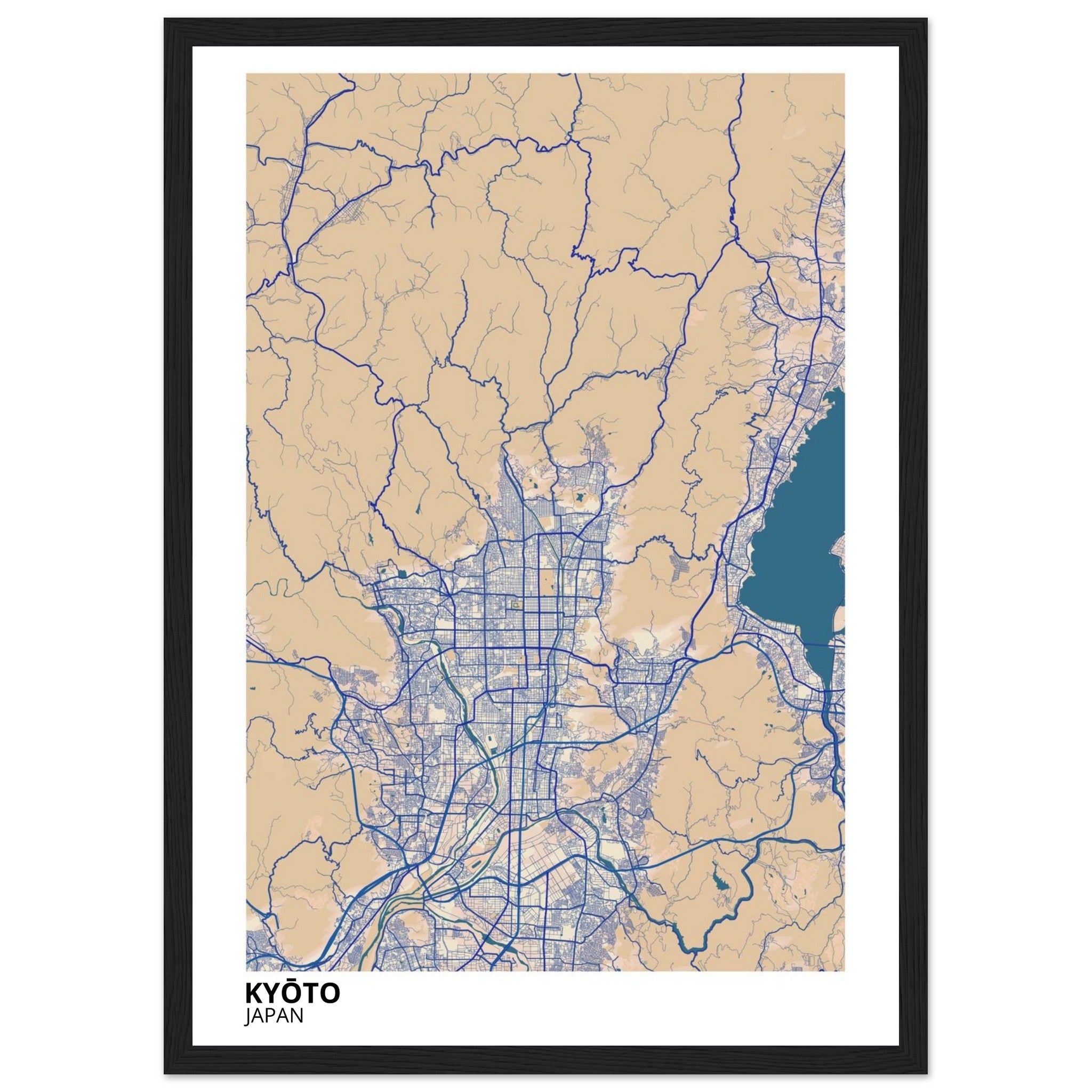 Kyoto Japan City Map Poster | Custom Map Art Print - Ink And Atlas