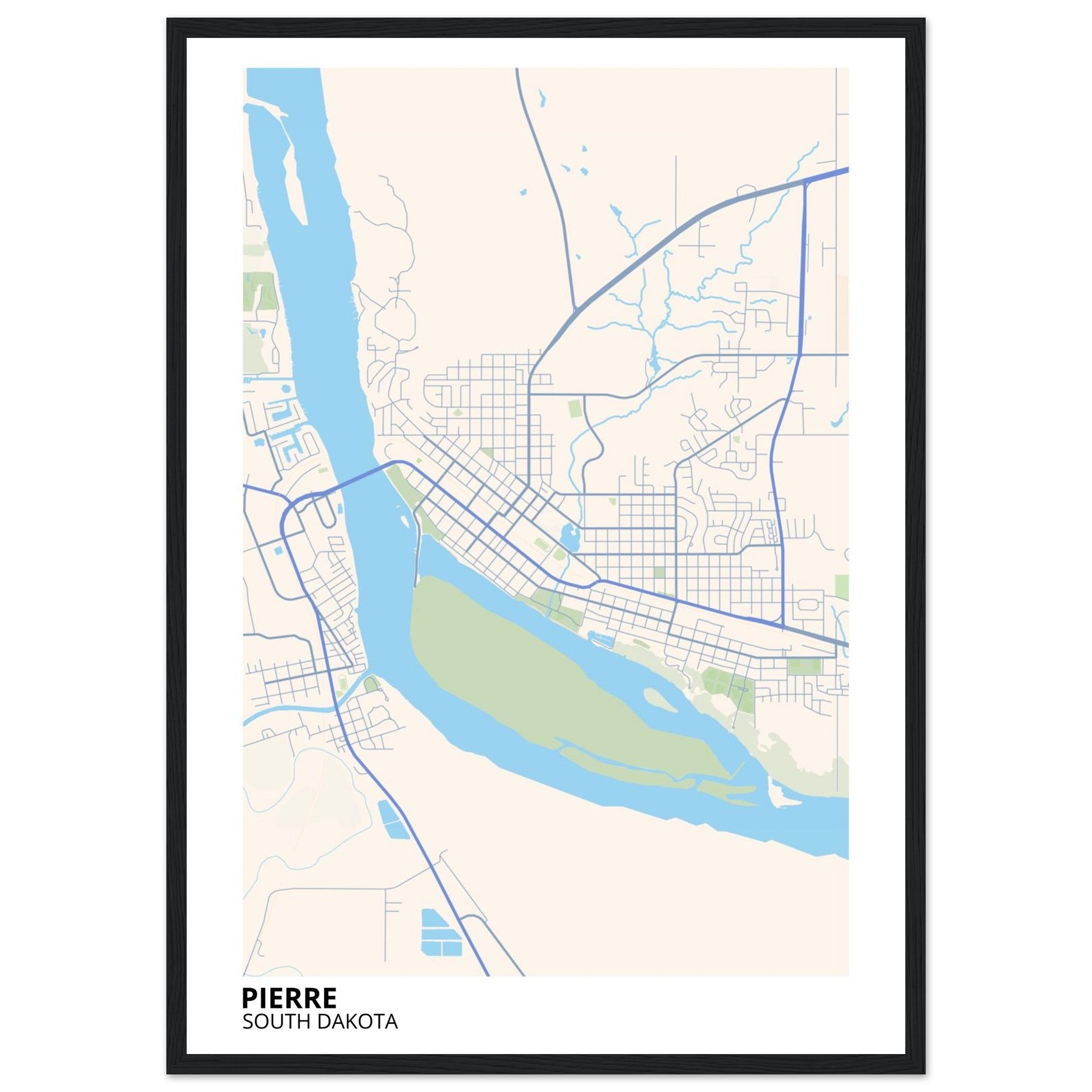 pierre map poster print