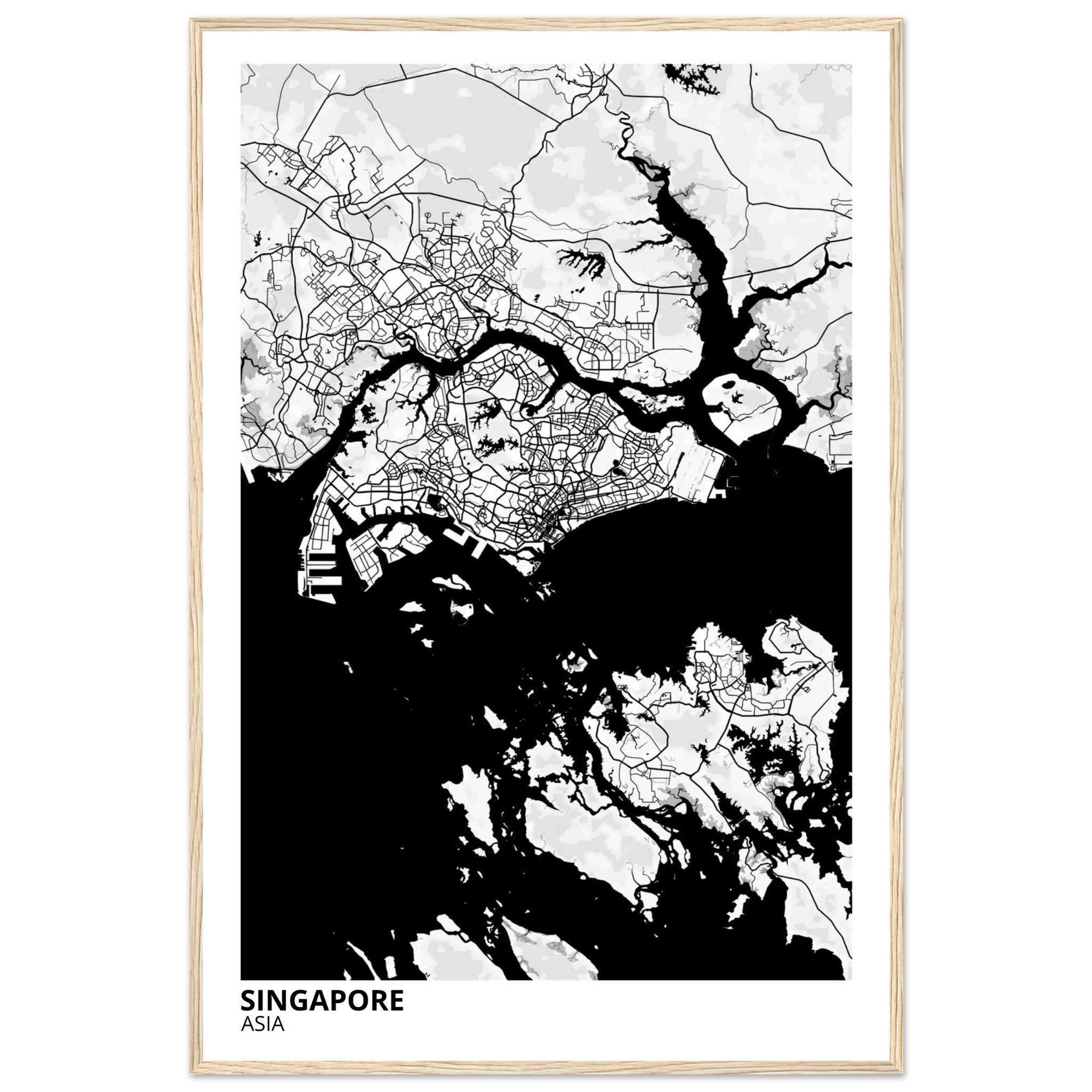 Singapore City Map Poster | Custom Map Art Print - Ink And Atlas