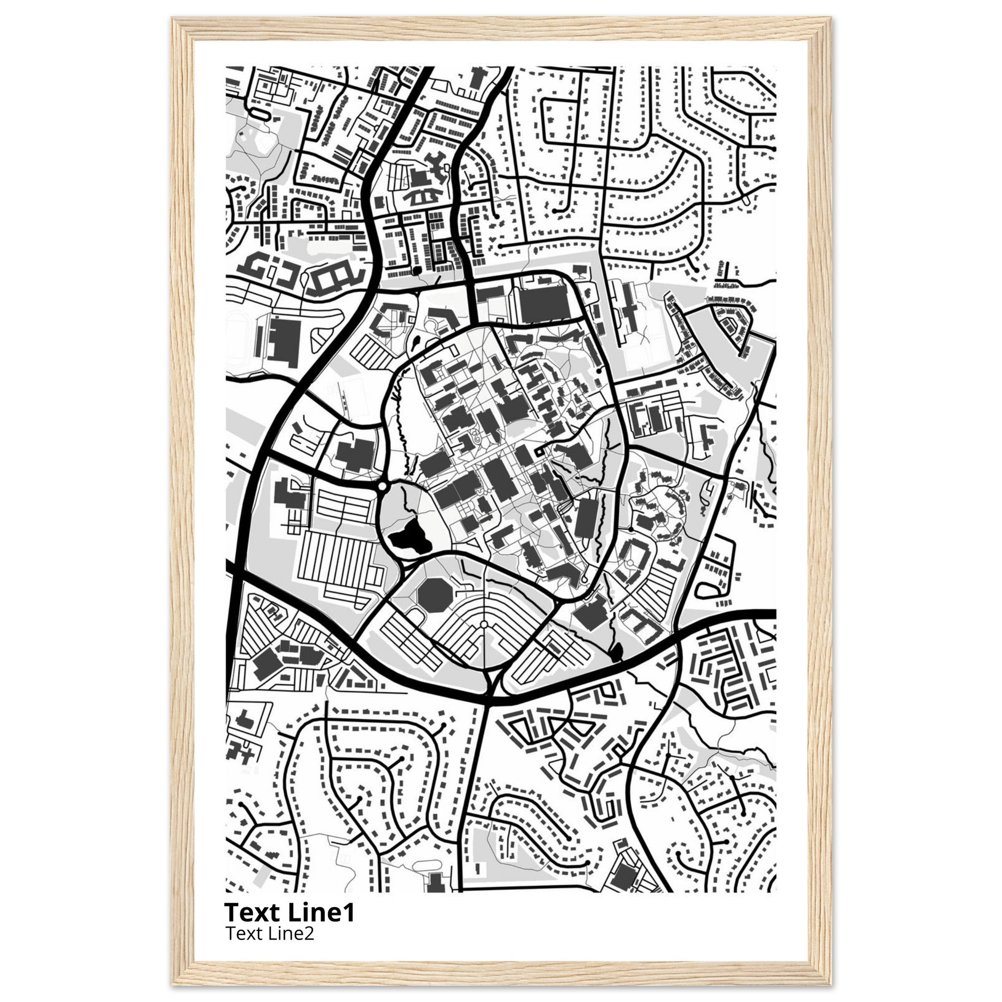 george mason university virginia modern campus map print