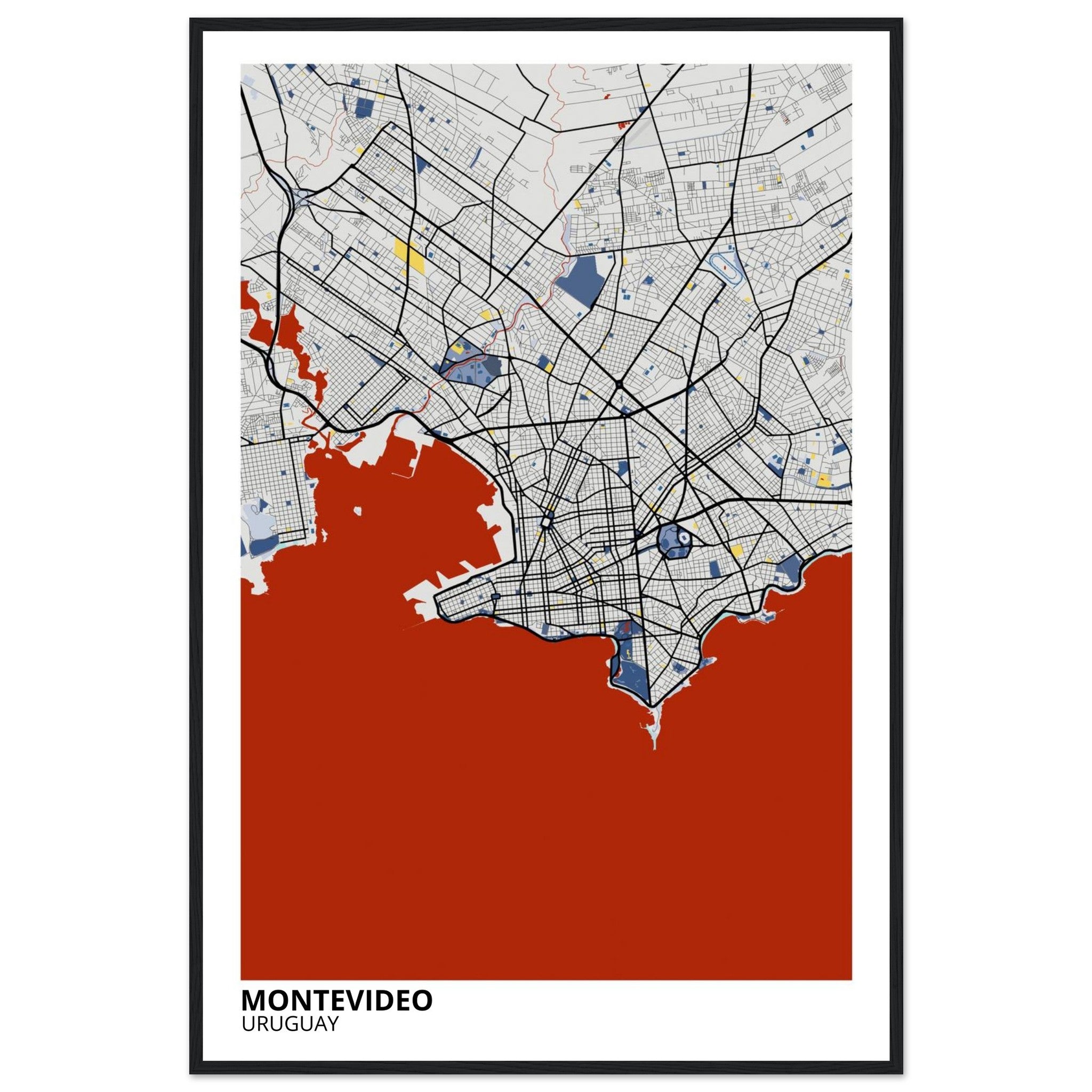 Montevideo Uruguay City Map Poster | Custom Map Art Print - Ink And Atlas