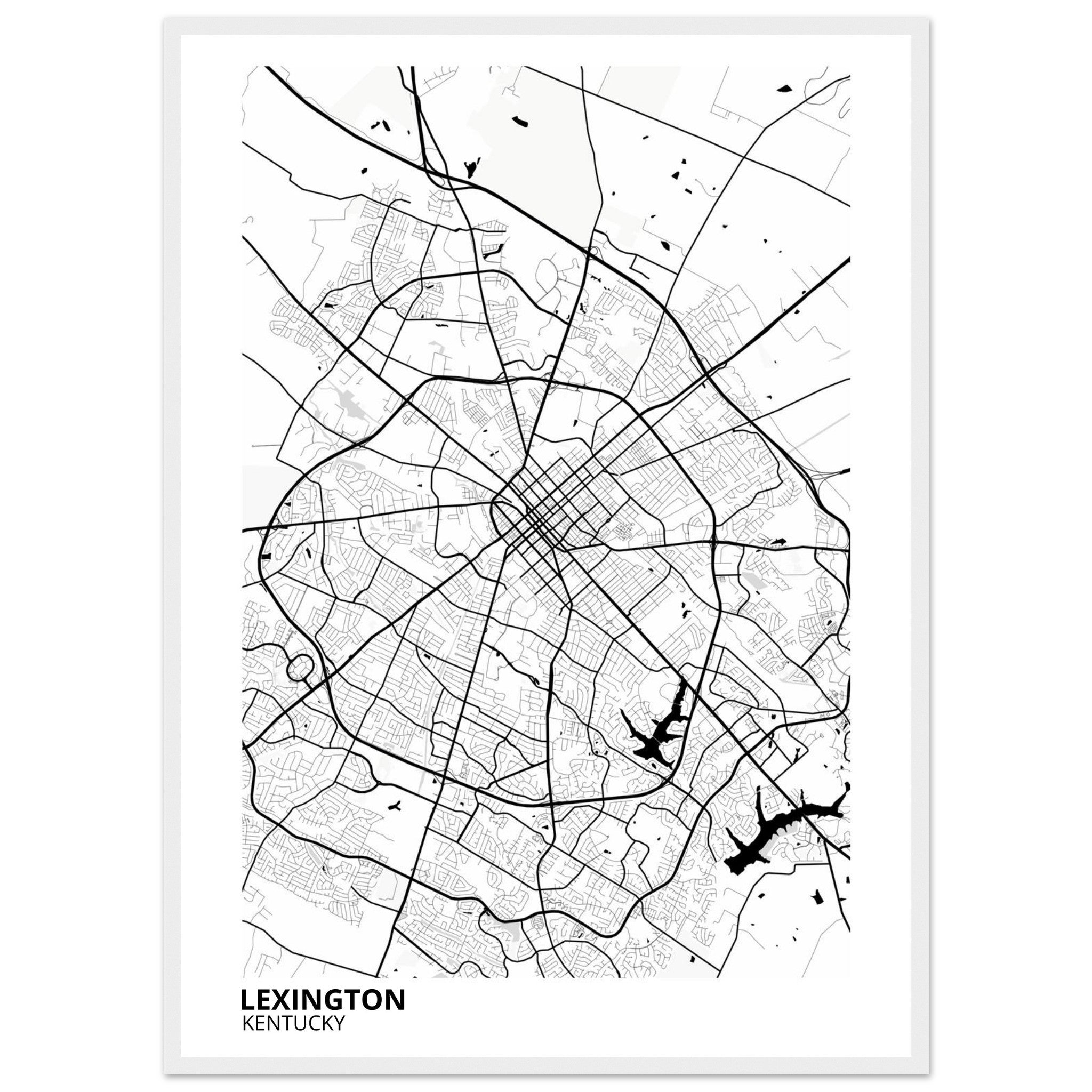 Lexington Kentucky City Map Poster | Custom Map Art Print - Ink And Atlas