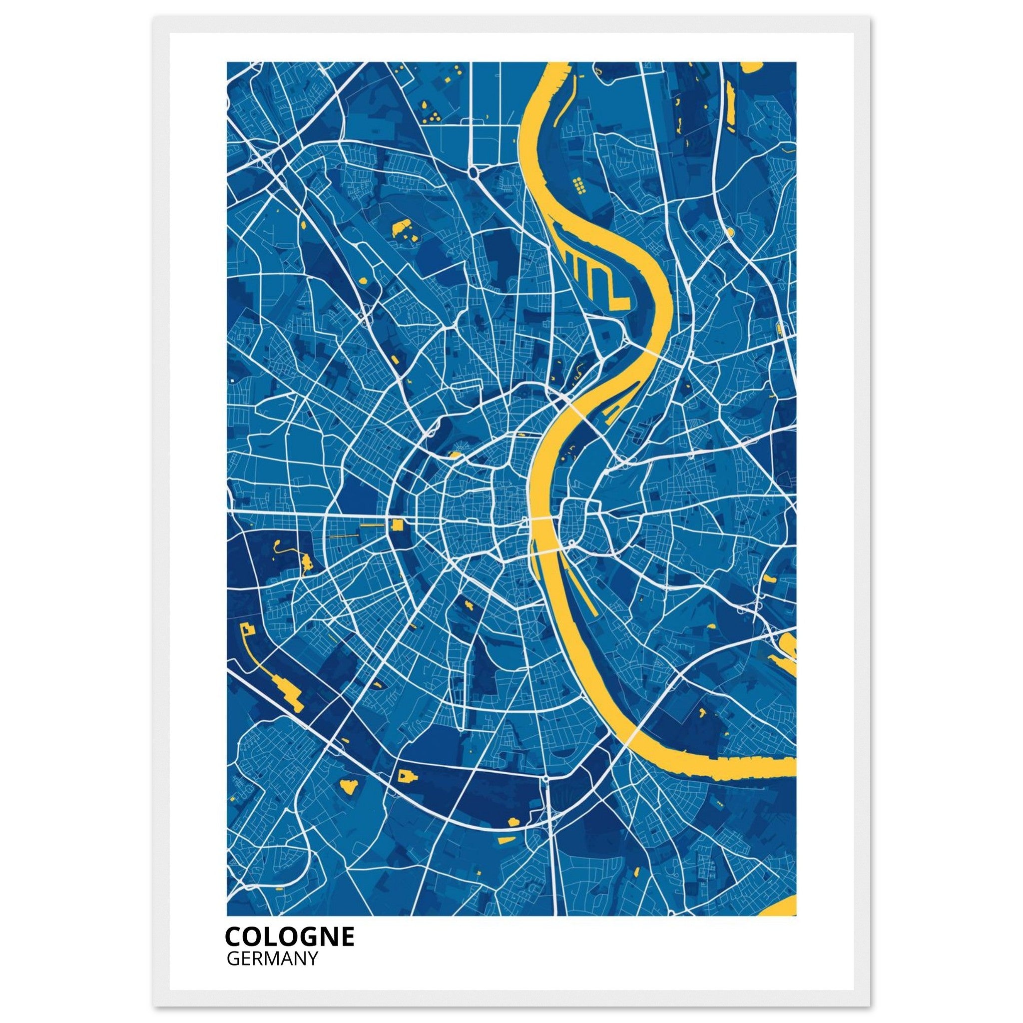 Cologne Germany City Map Poster | Custom Map Art Print - Ink And Atlas