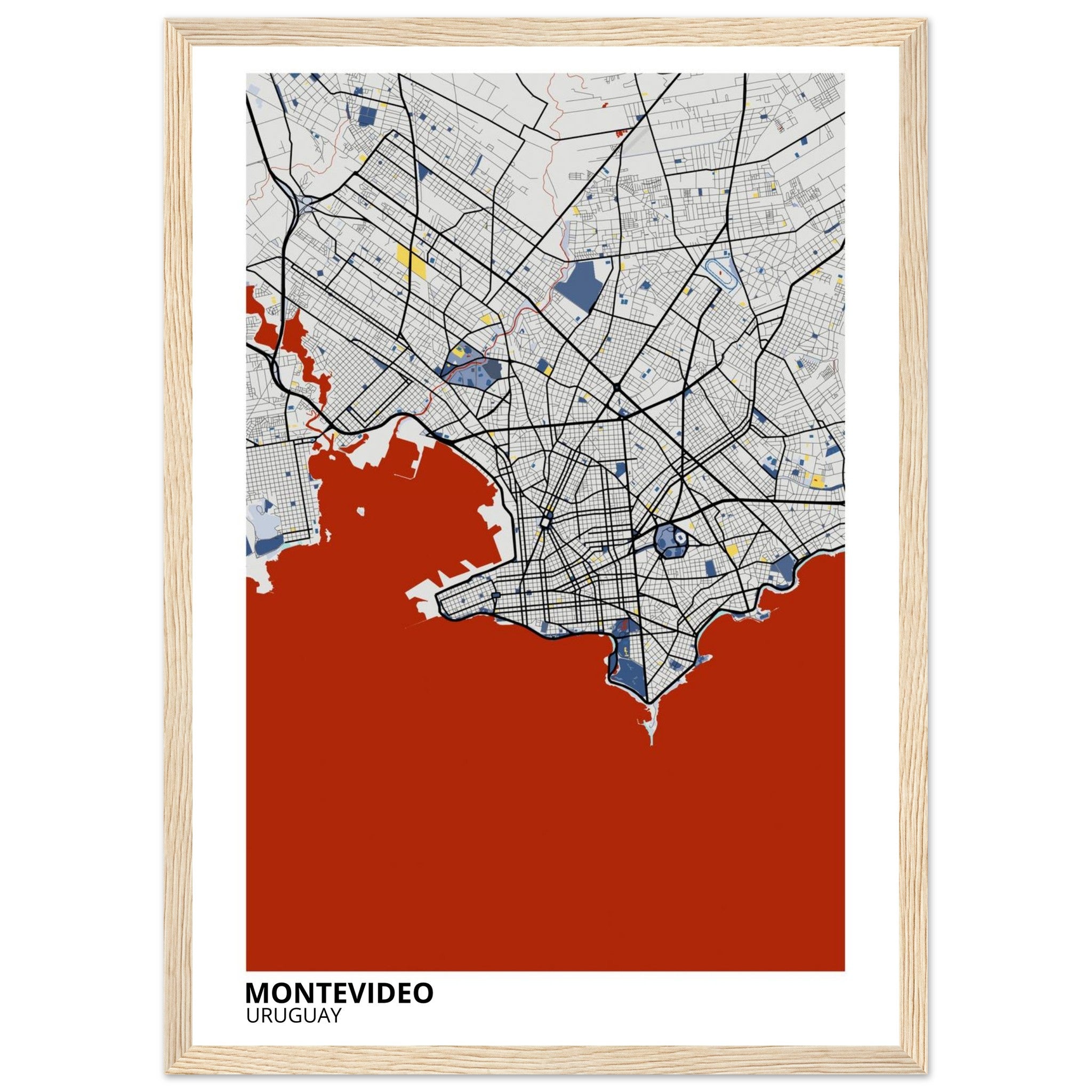 Montevideo Uruguay City Map Poster | Custom Map Art Print - Ink And Atlas