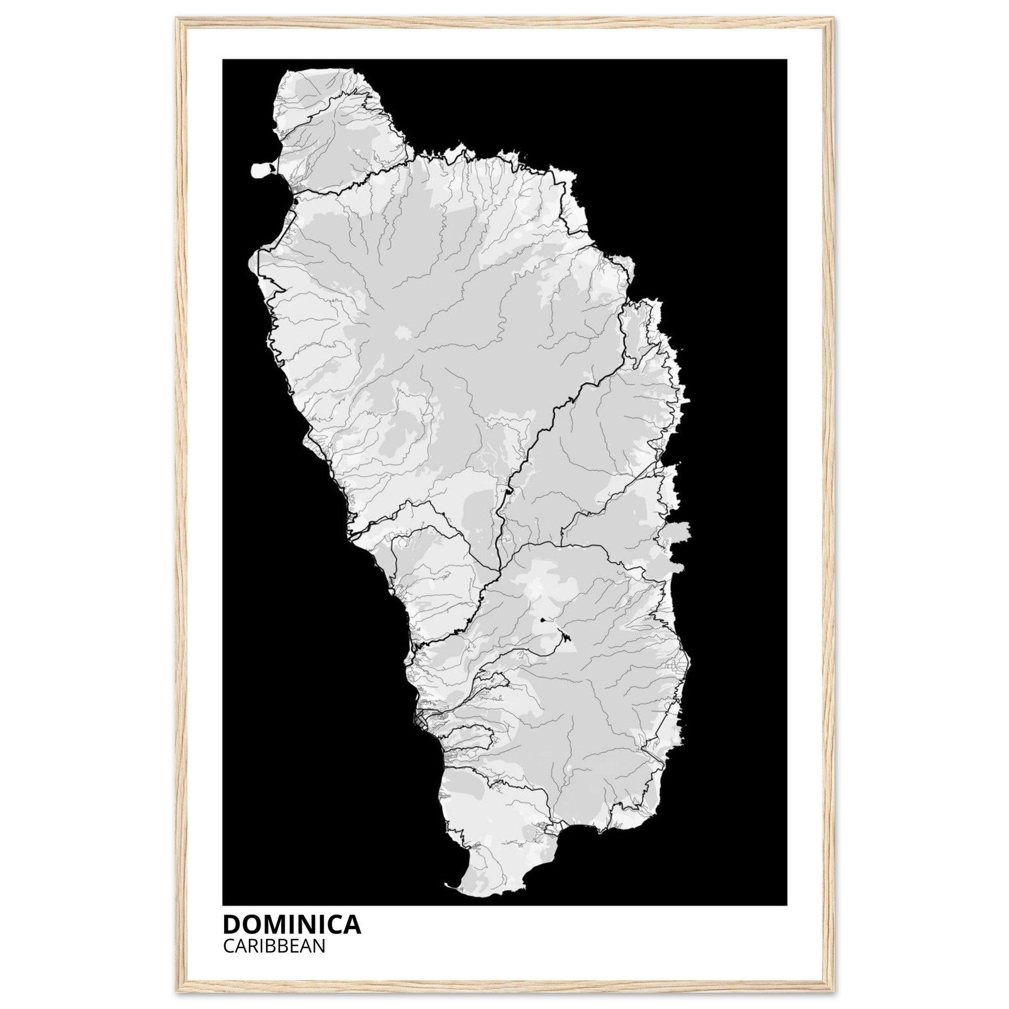 Dominica Caribbean City Map Poster | Custom Map Art Print - Ink And Atlas