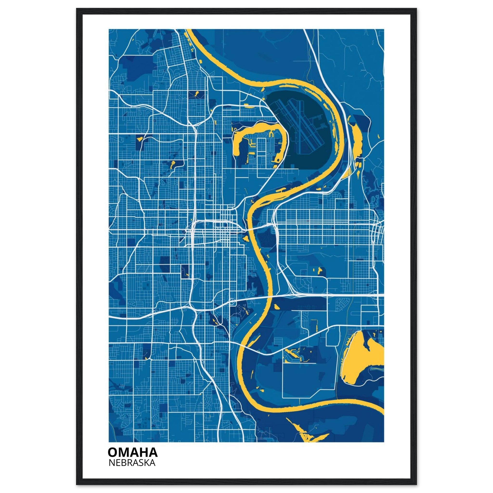 omaha map poster print