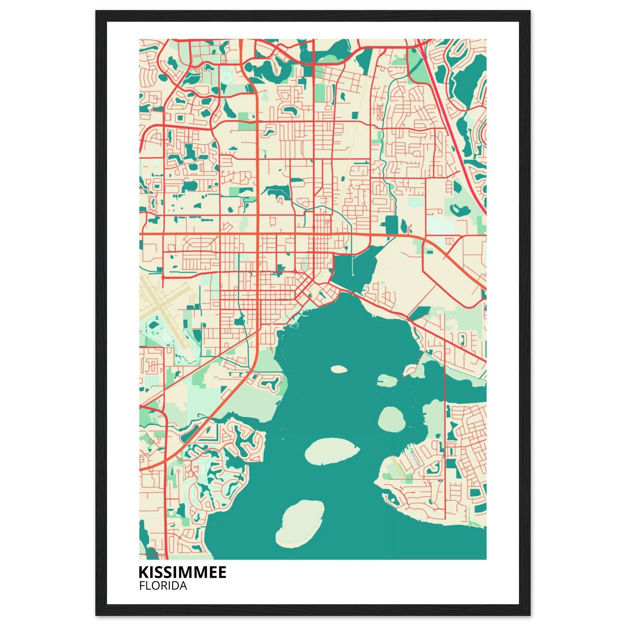 Kissimmee Florida City Map Poster | Custom Map Art Print - Ink And Atlas