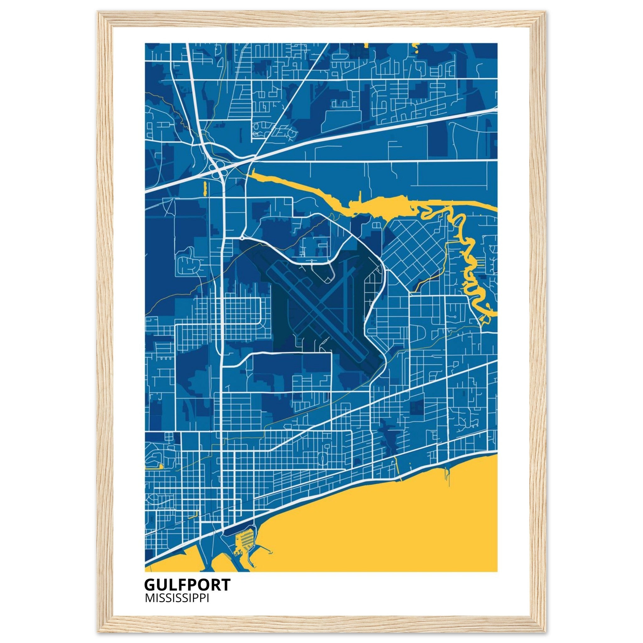 Gulfport Mississippi City Map Poster | Custom Map Art Print - Ink And Atlas