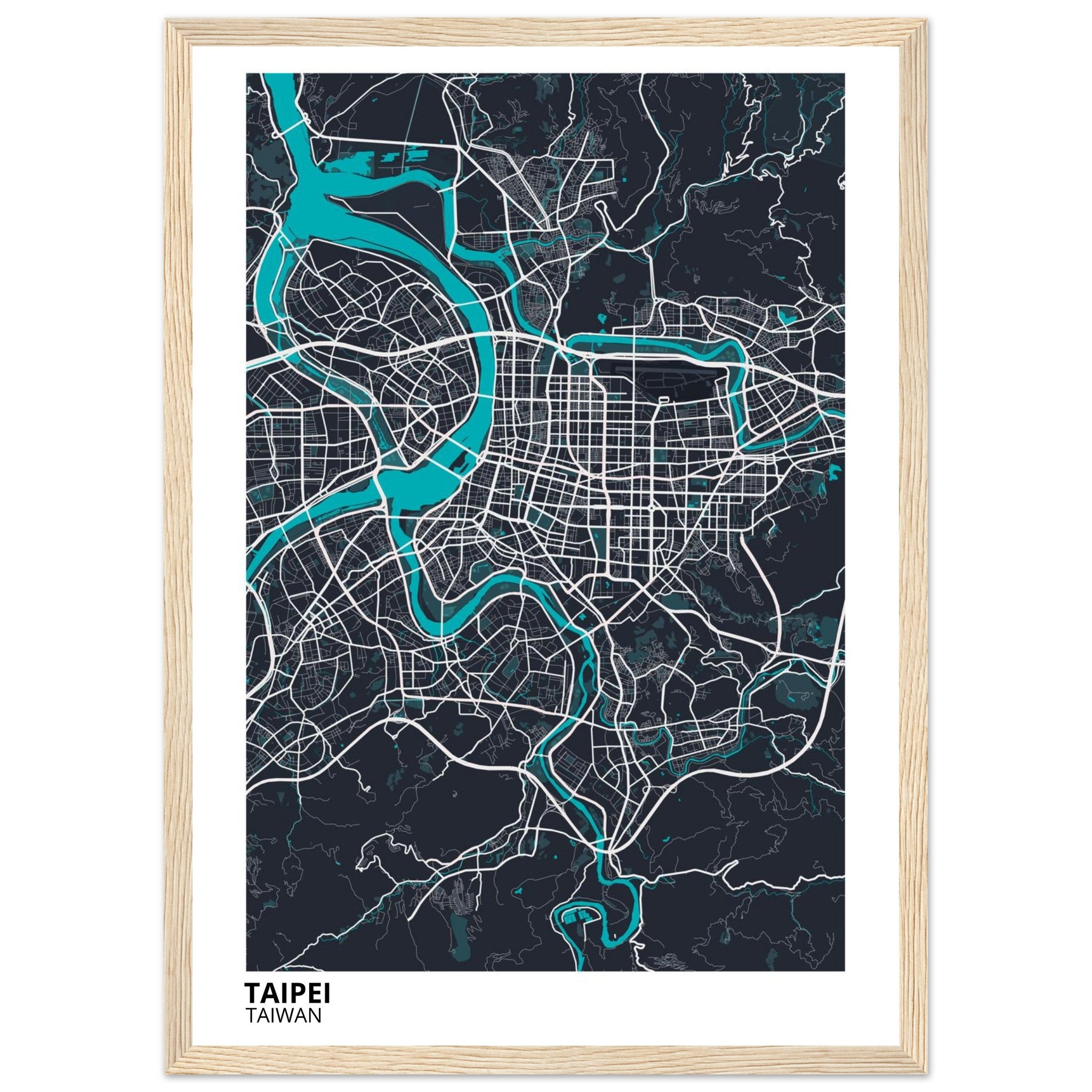 Taipei Taiwan City Map Poster | Custom Map Art Print - Ink And Atlas