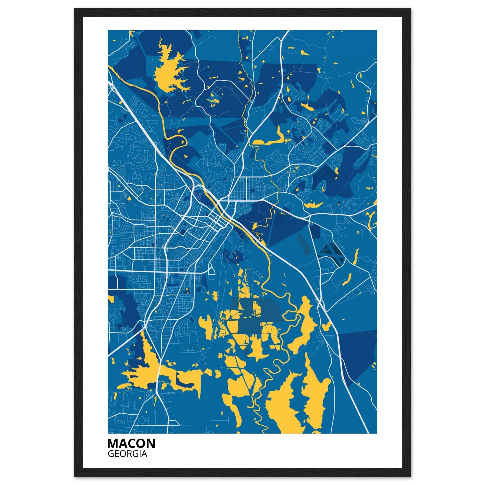 Macon Georgia City Map Poster | Custom Map Art Print - Ink And Atlas