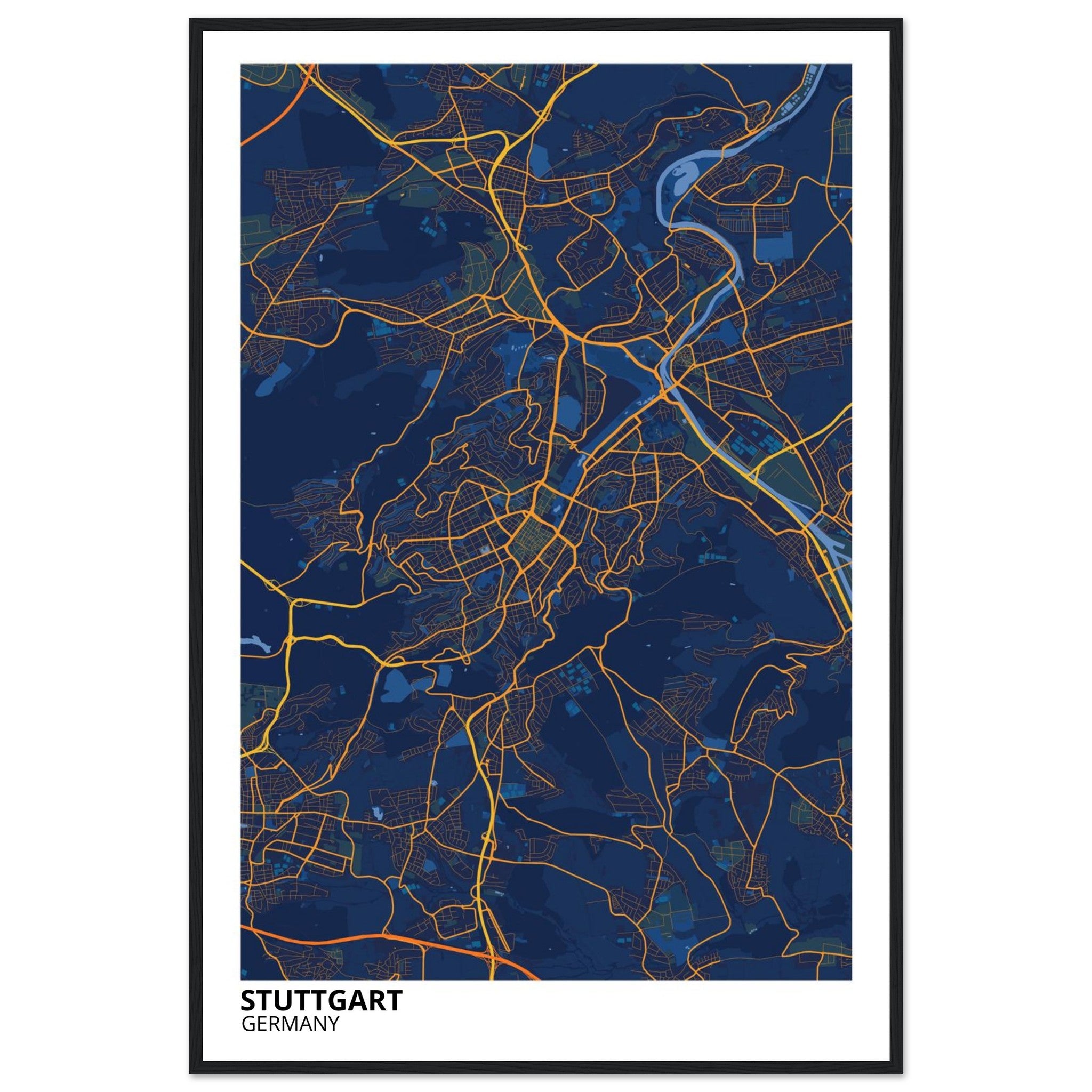 Stuttgart Germany City Map Poster | Custom Map Art Print - Ink And Atlas