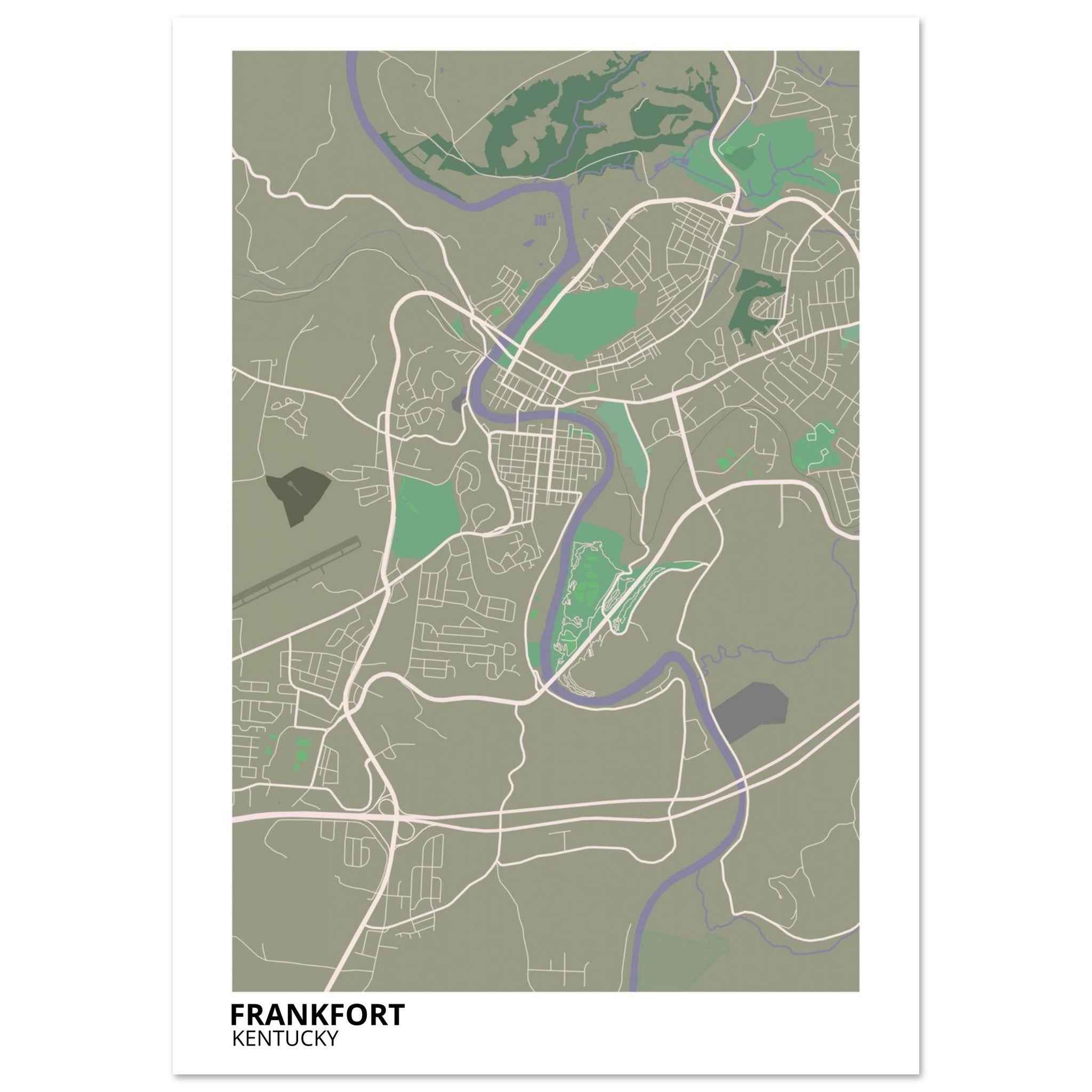 frankfort map poster print