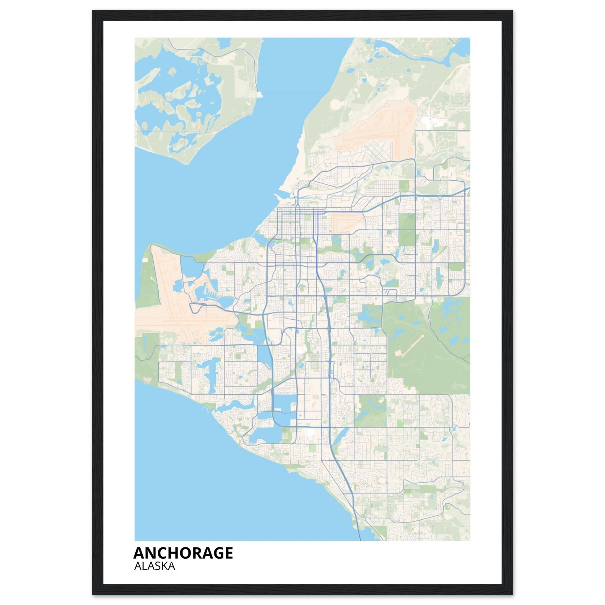 Anchorage Alaska City Map Poster | Custom Map Art Print - Ink And Atlas