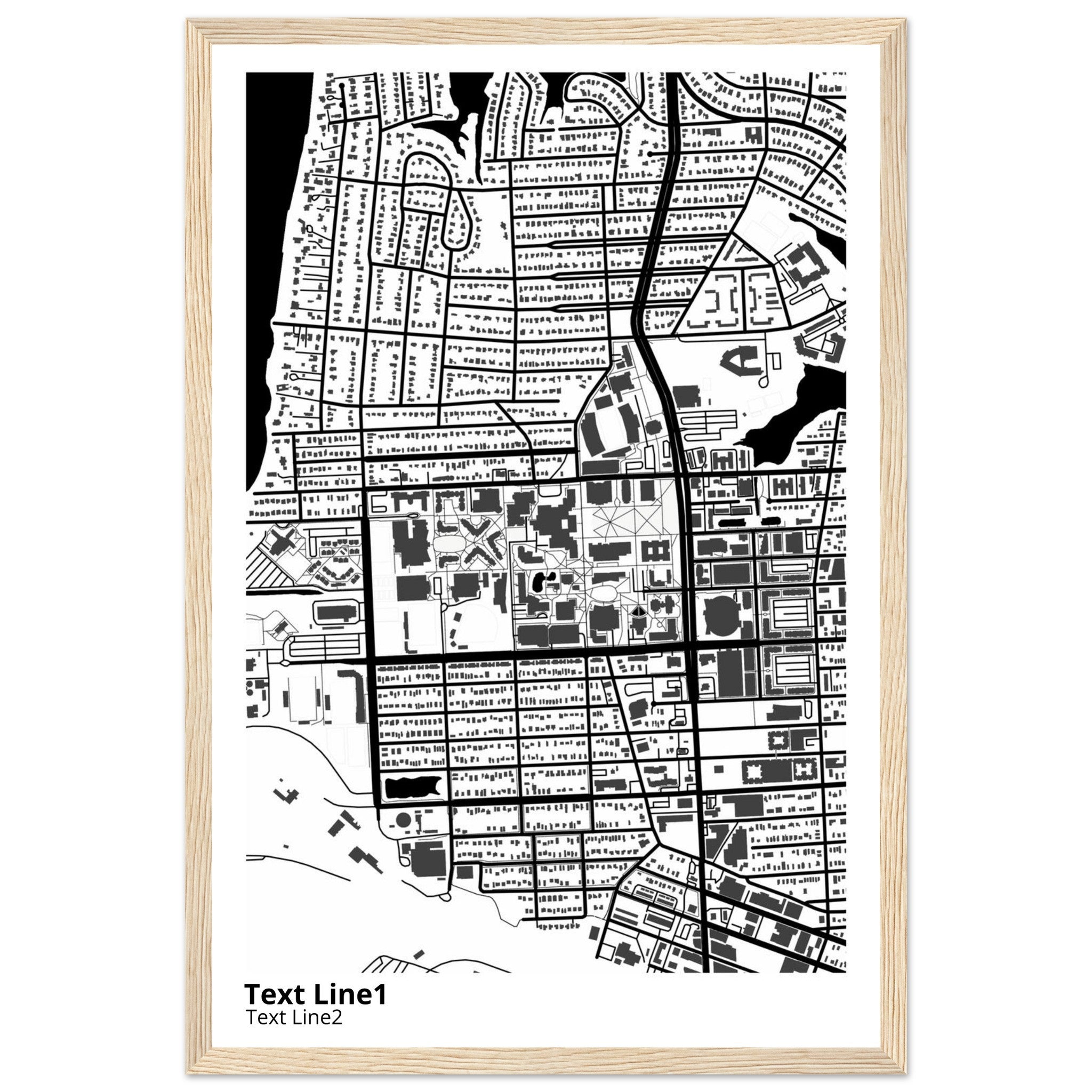 old dominion university virginia modern campus map print