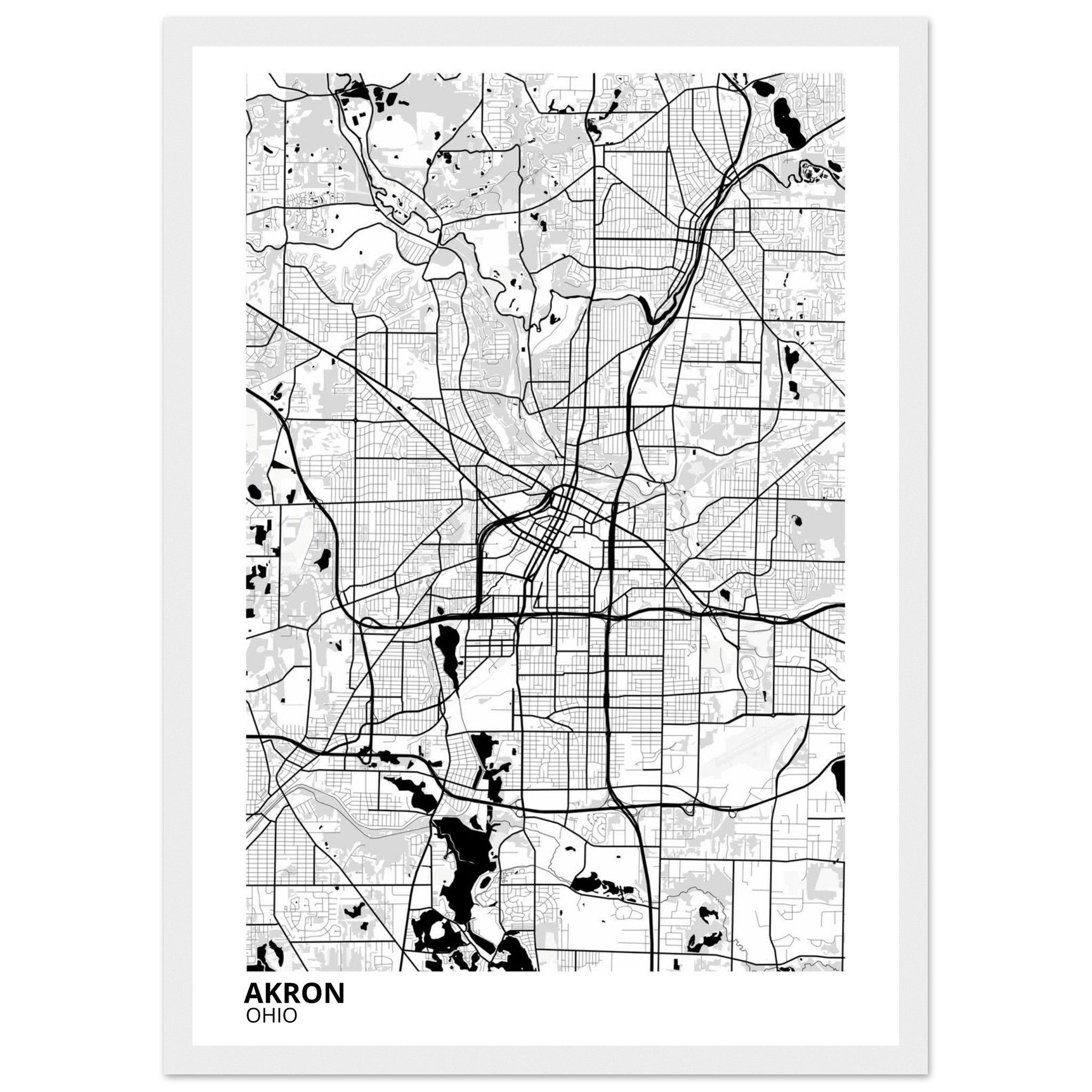 akron map poster print
