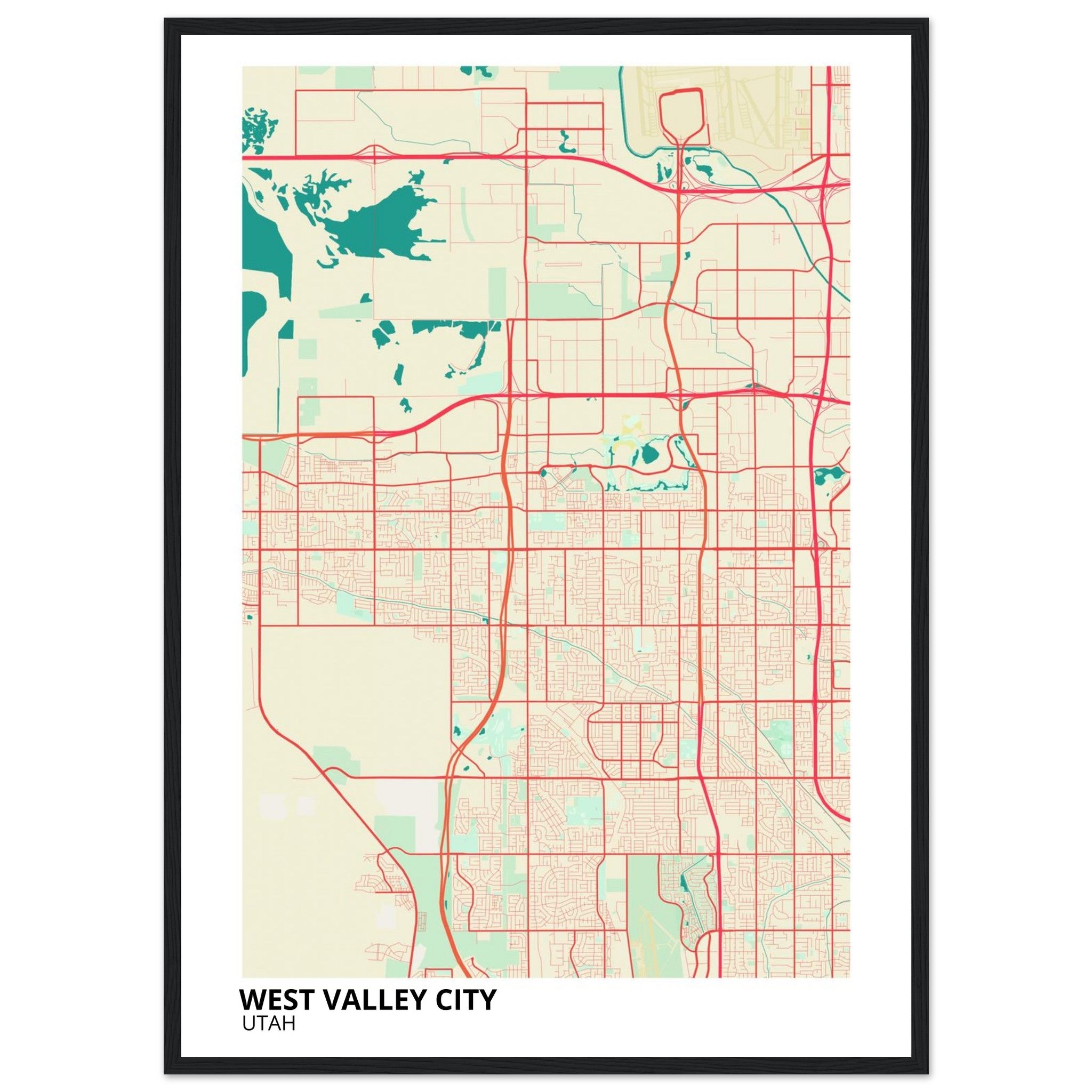 West Valley City Utah City Map Poster | Custom Map Art Print - Ink And Atlas