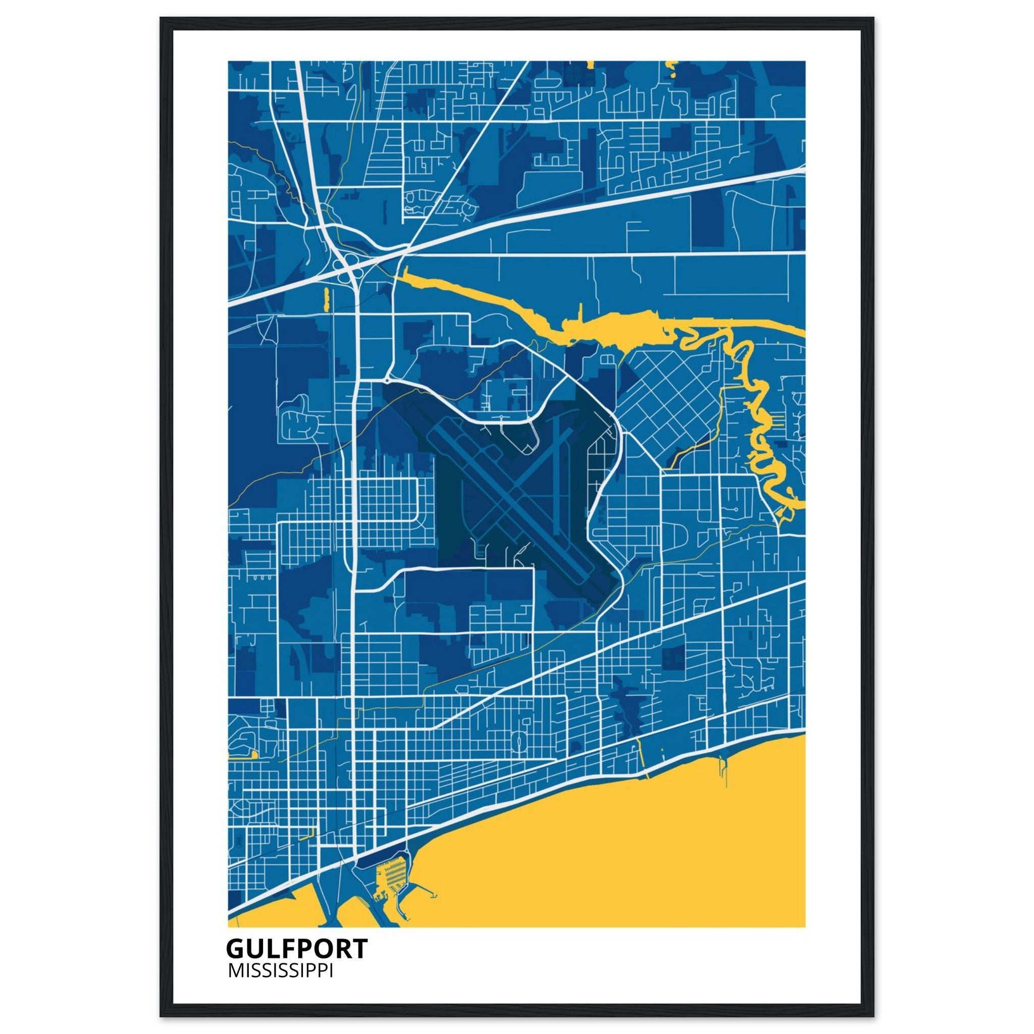 Gulfport Mississippi City Map Poster | Custom Map Art Print - Ink And Atlas
