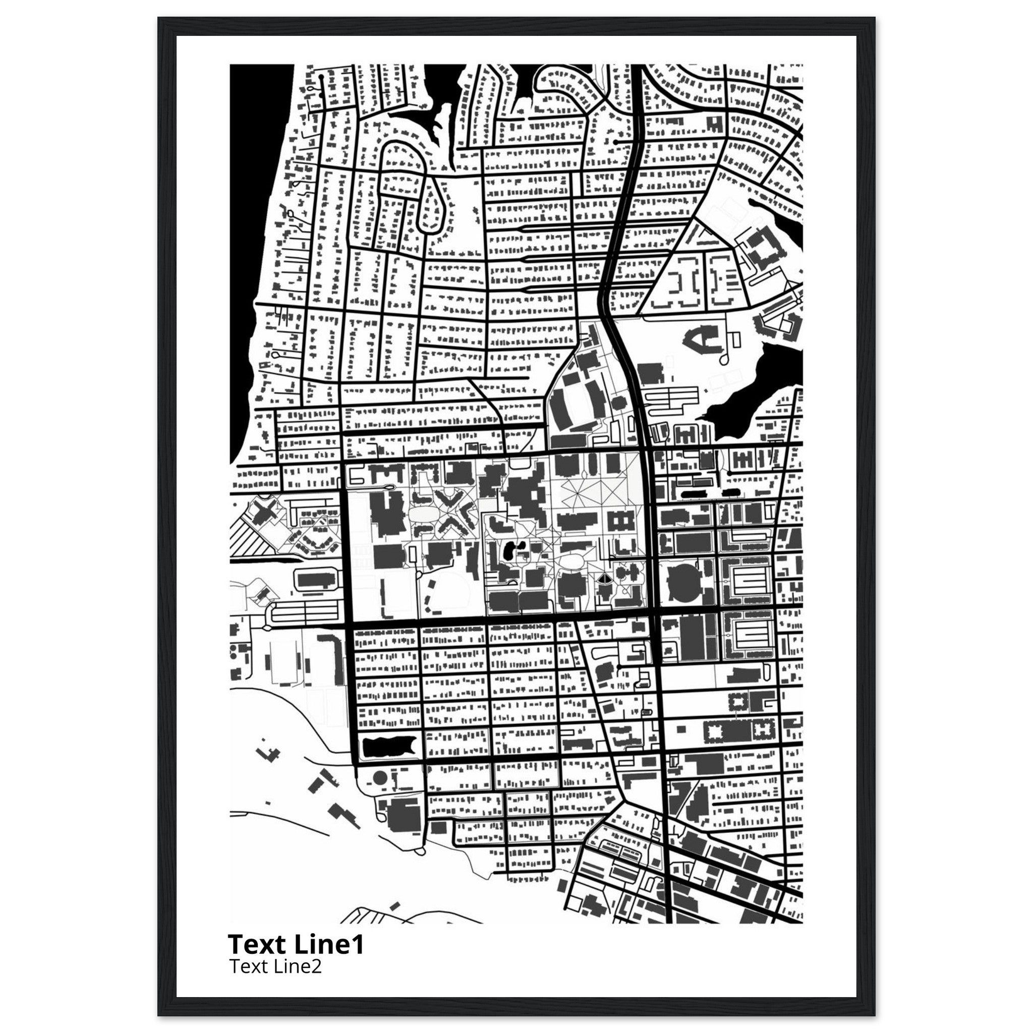 old dominion university virginia modern campus map print