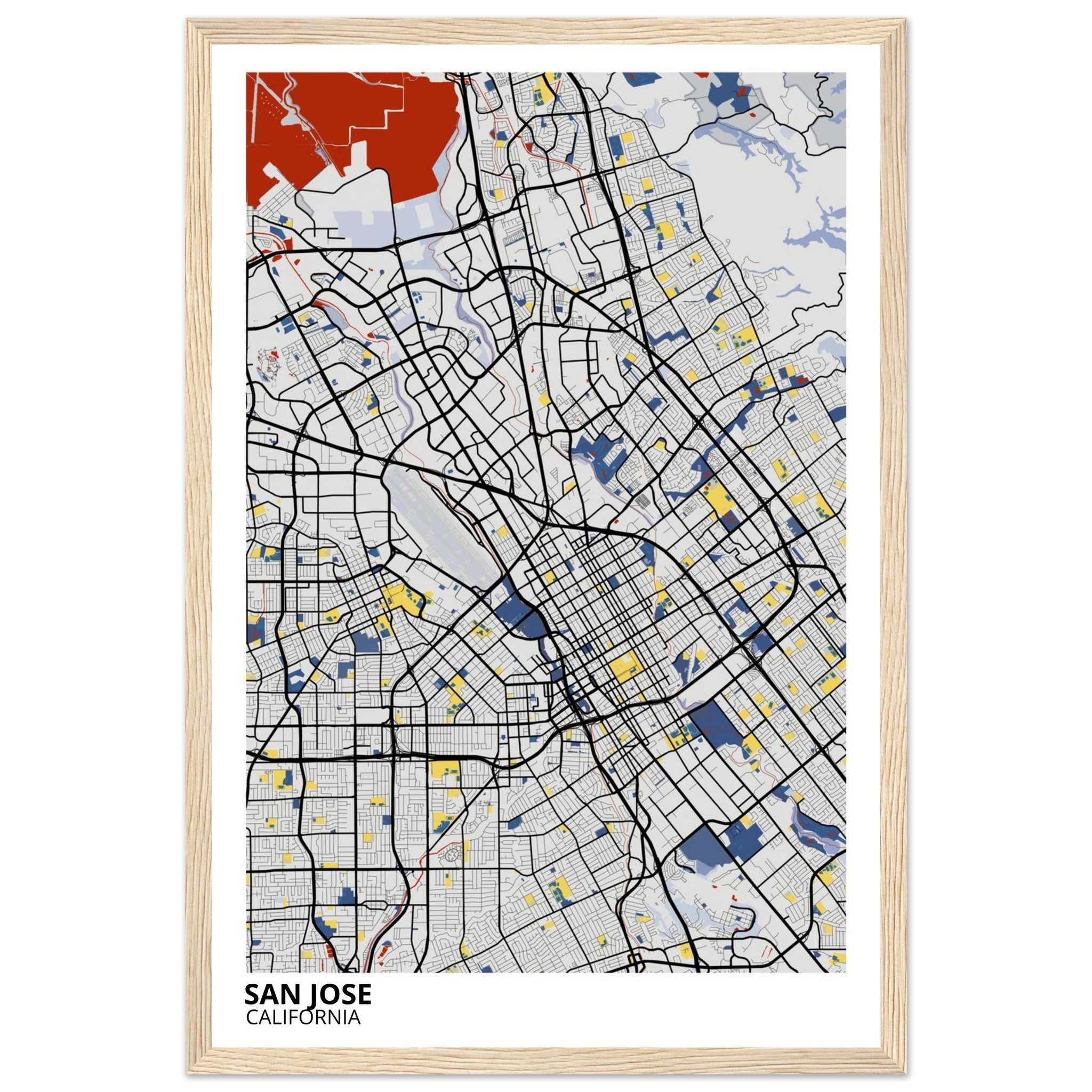 san jose map poster print