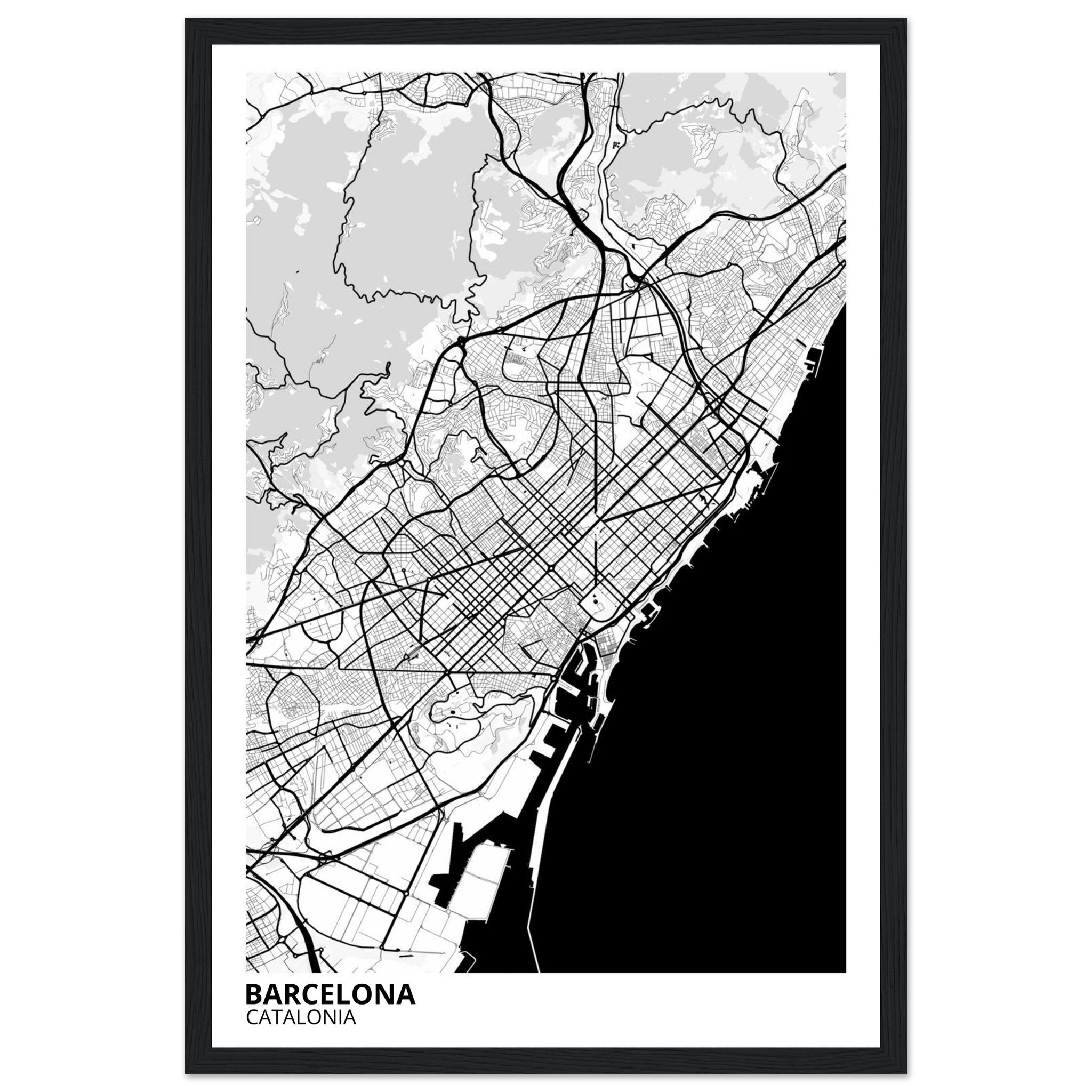 Barcelona Spain City Map Poster | Custom Map Art Print - Ink And Atlas