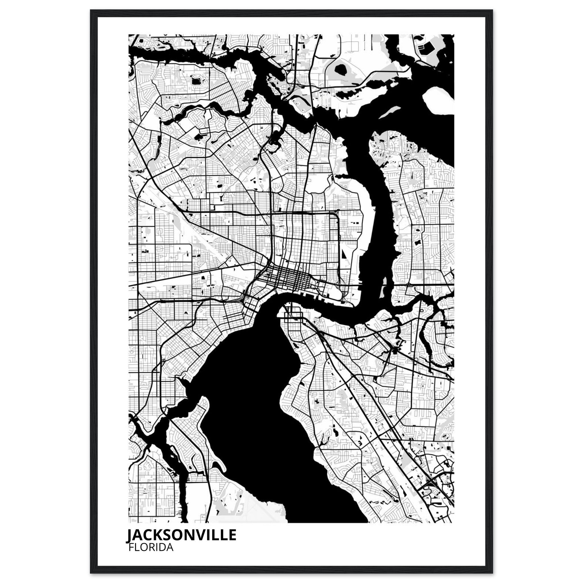jacksonville map poster print