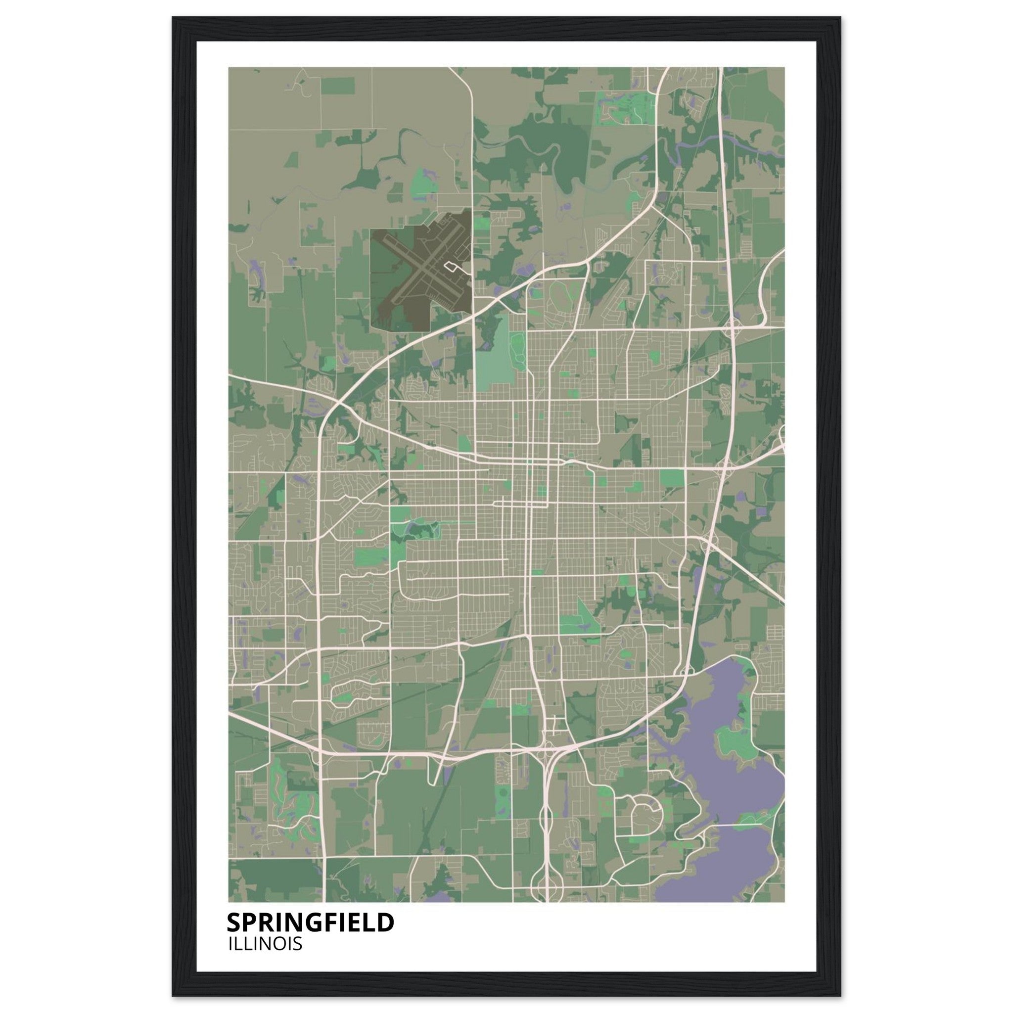 springfield map poster print